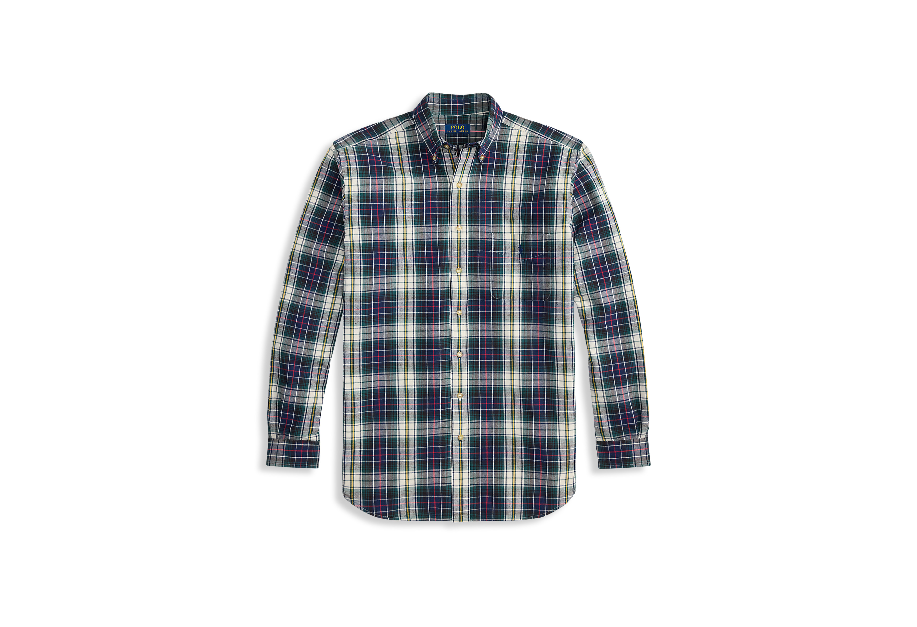 Brushed Plaid Multi Oxford Sport Shirt