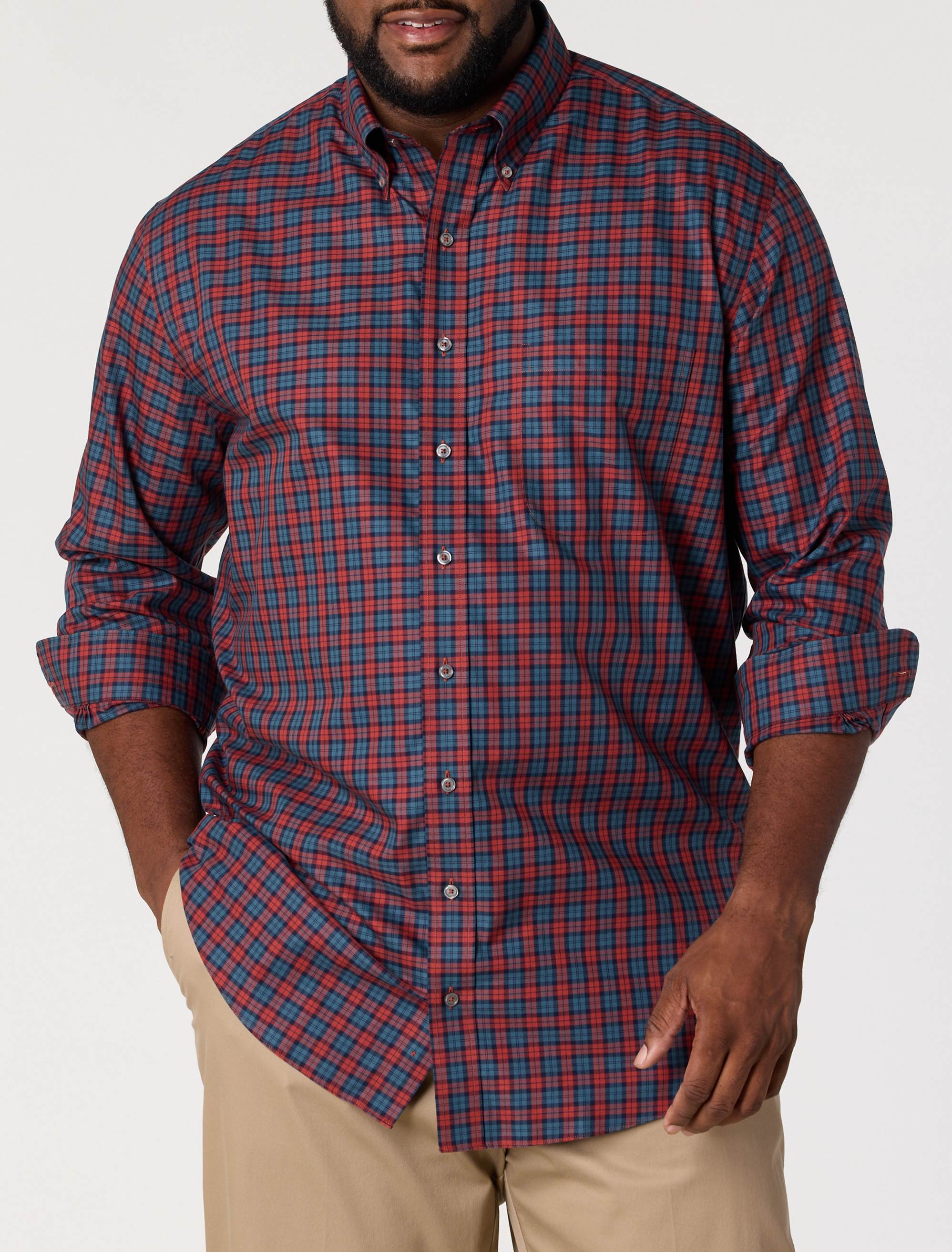Non-Iron Fall Patterned Sport Shirt