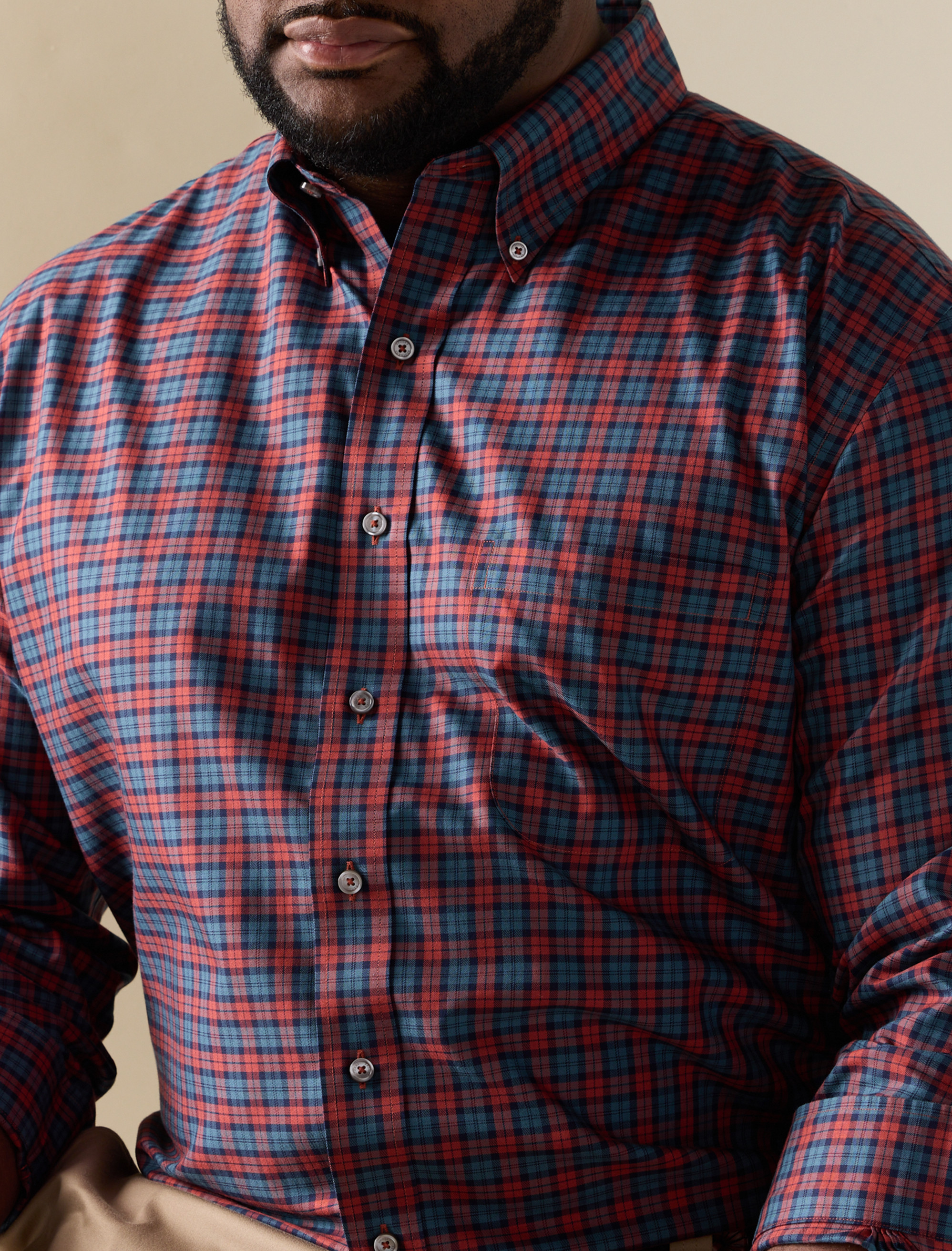 Non-Iron Fall Patterned Sport Shirt