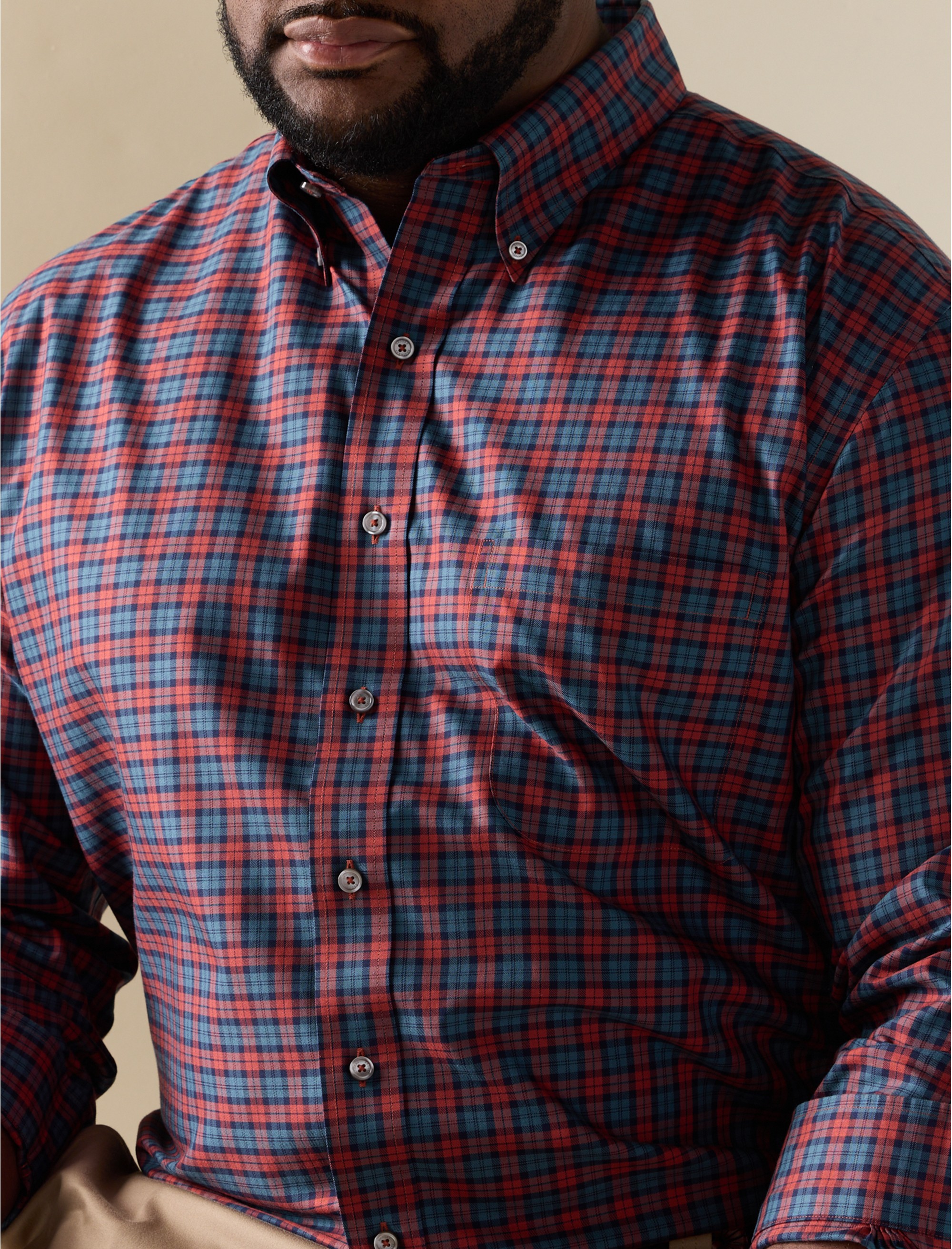 Non-Iron Fall Patterned Sport Shirt - thumbnail 3