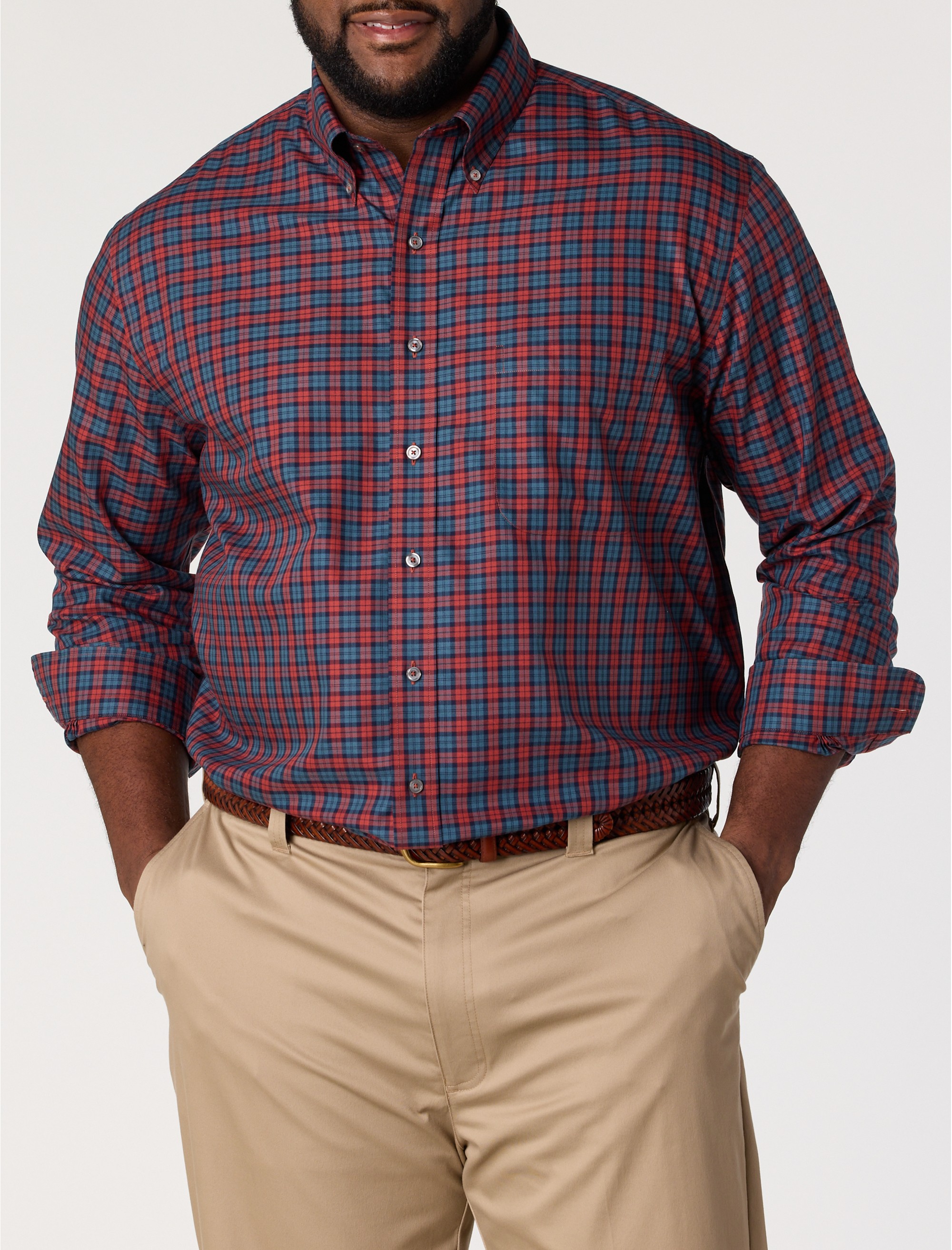 Non-Iron Fall Patterned Sport Shirt