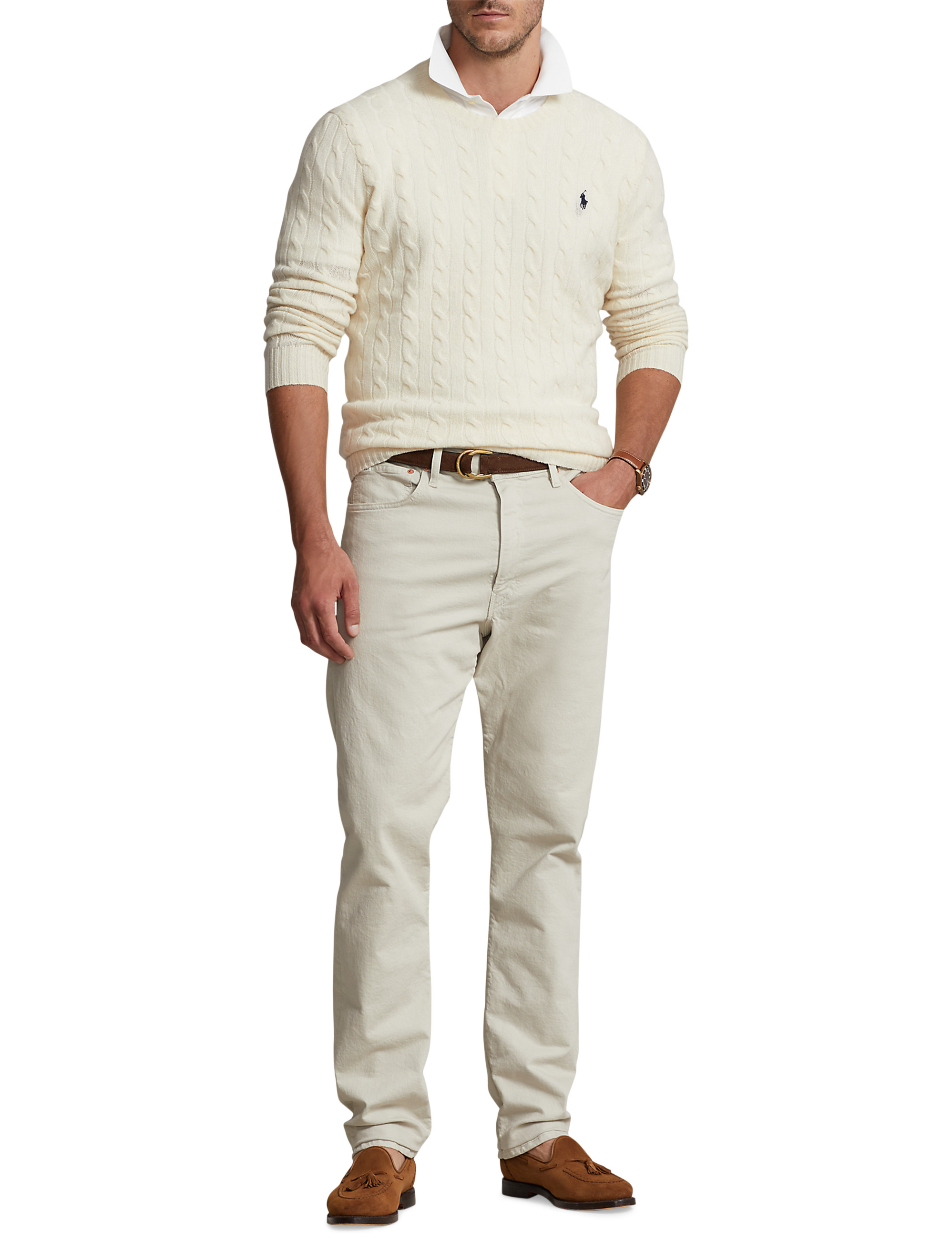 Cable-Knit Crewneck Sweater