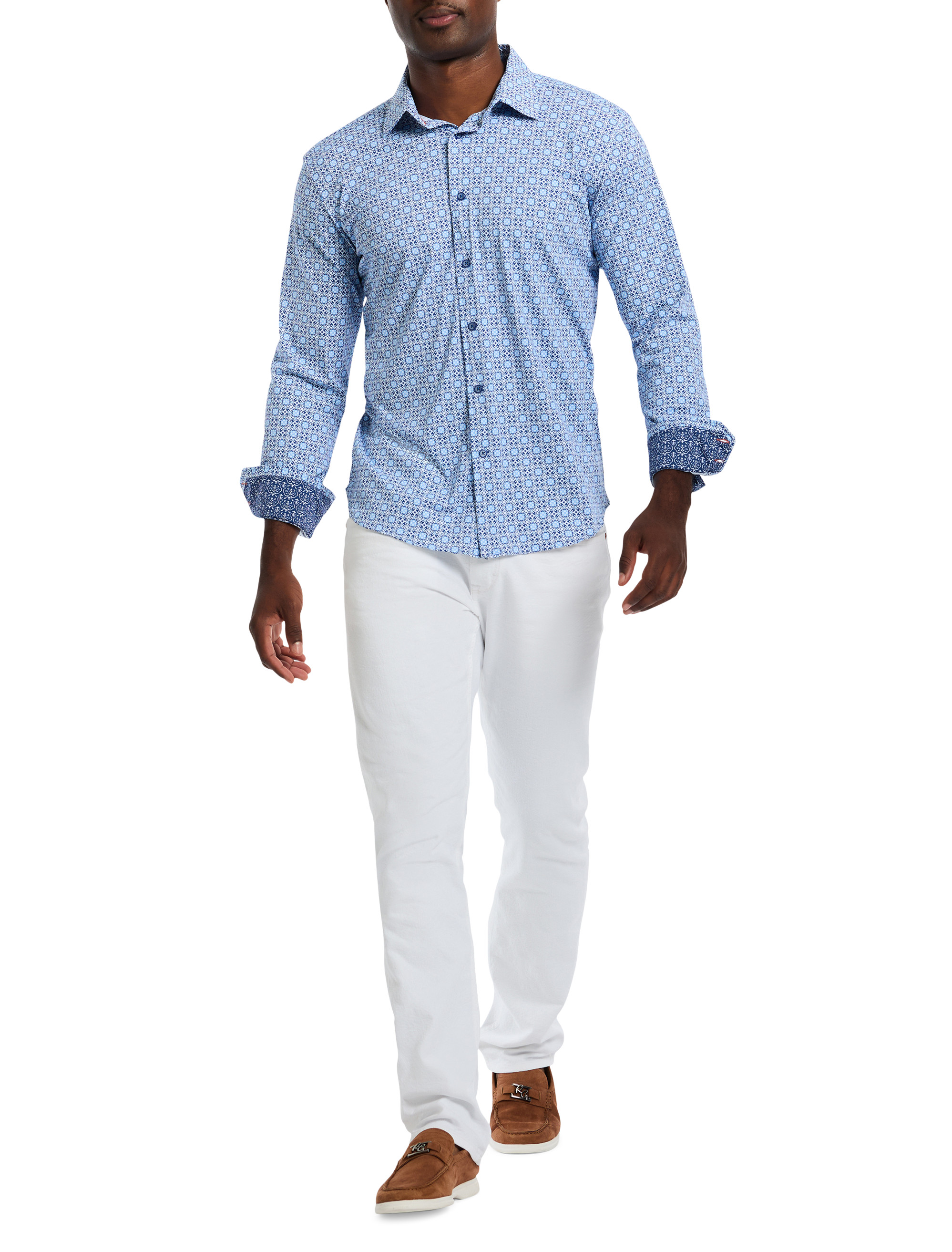 Caspian Geometric Stretch Sport Shirt