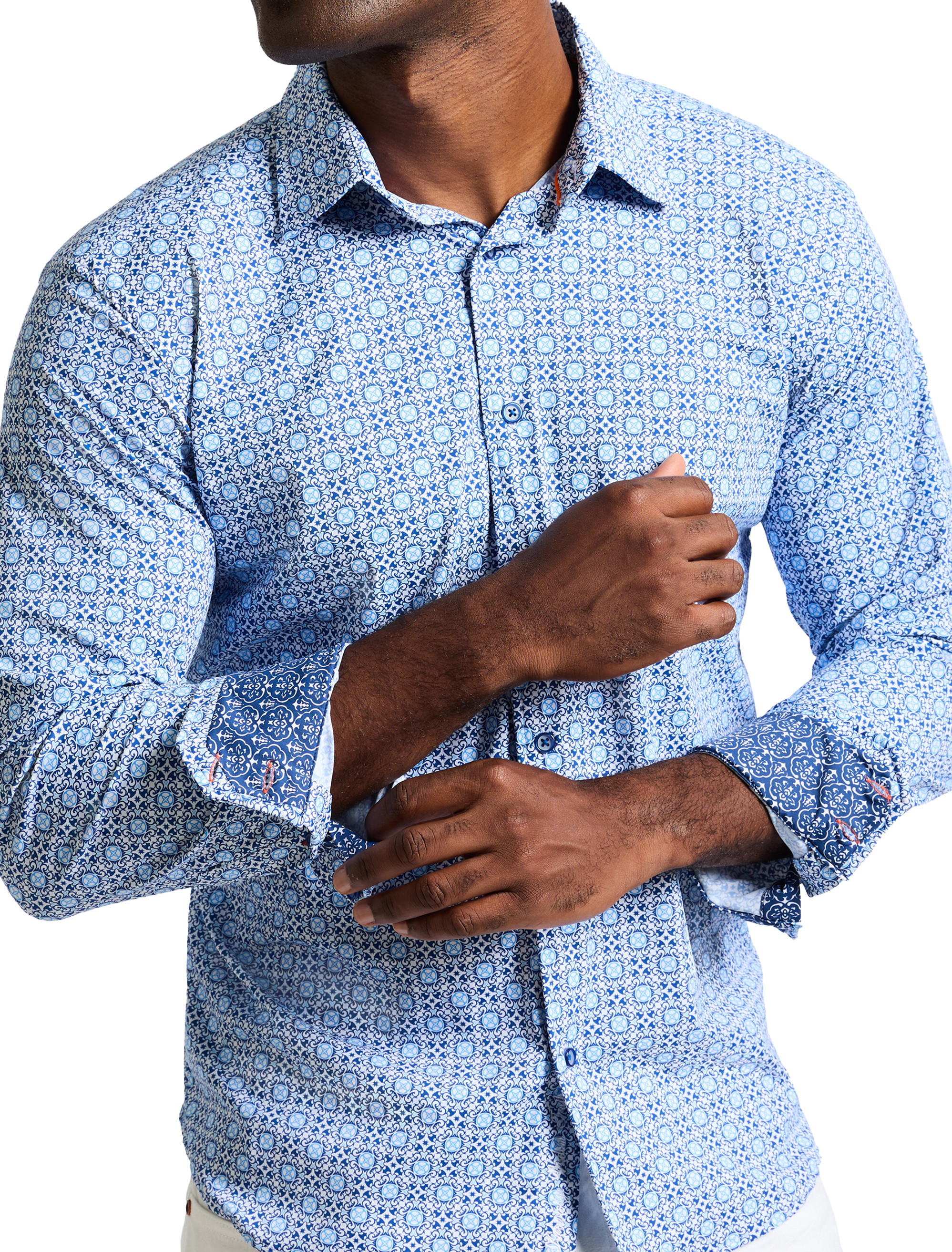 Caspian Geometric Stretch Sport Shirt