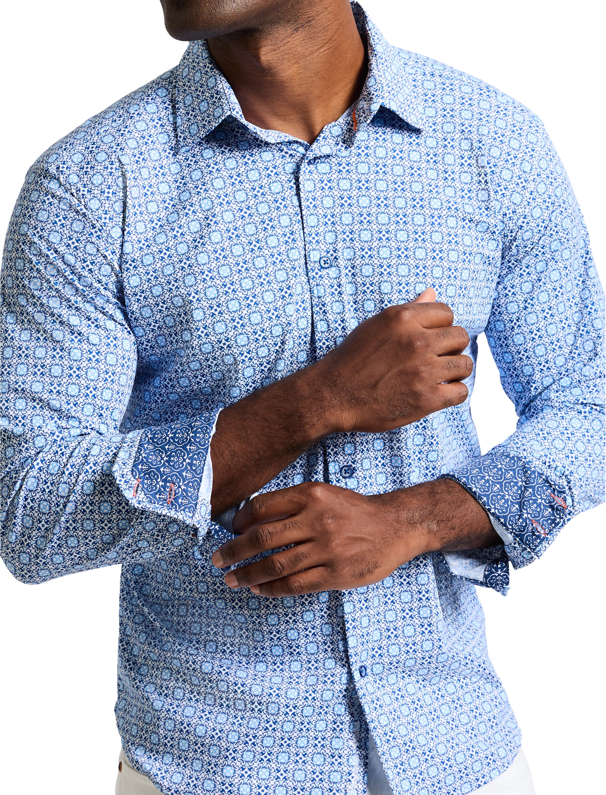 Caspian Geometric Stretch Sport Shirt - thumbnail 4