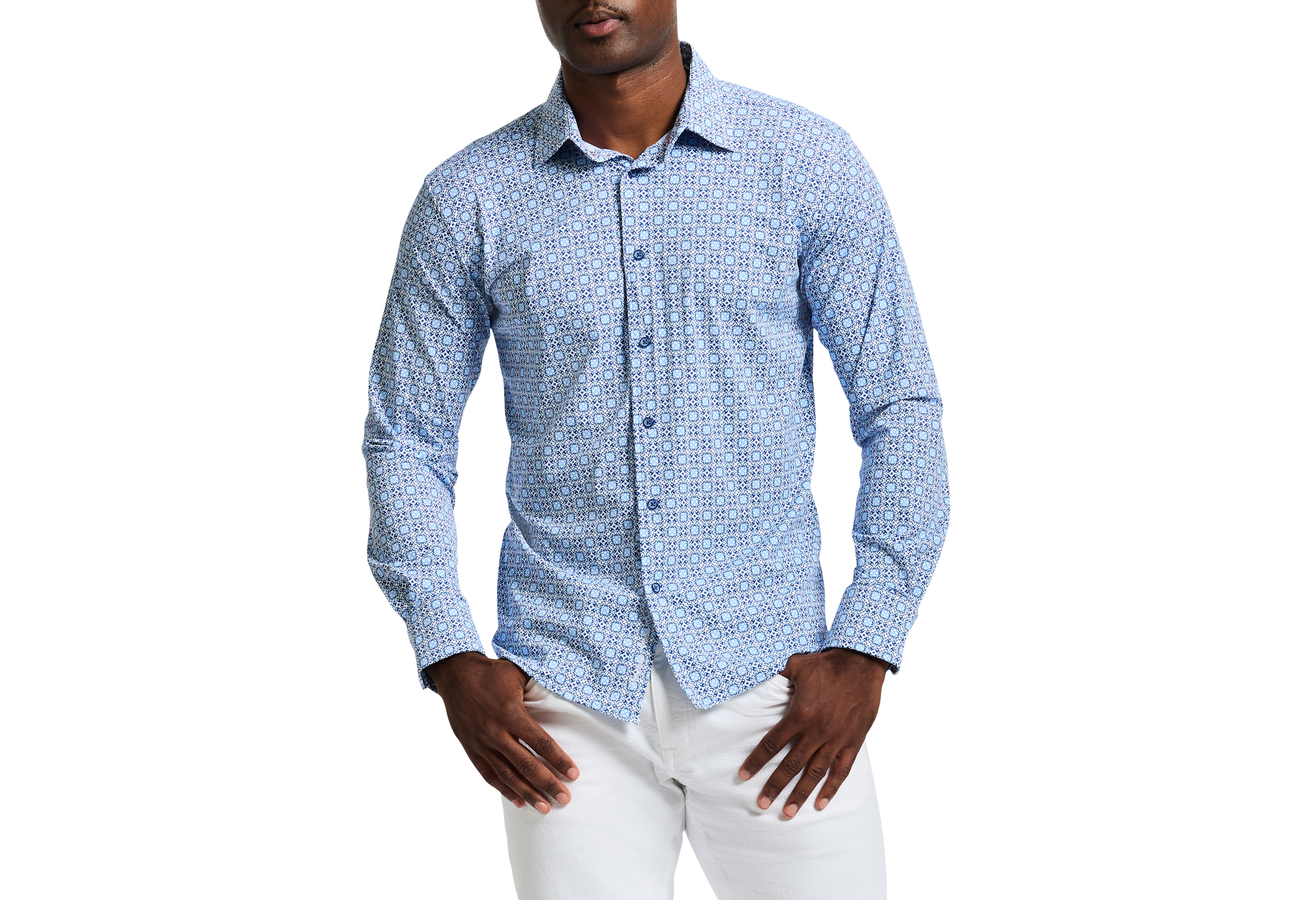 Caspian Geometric Stretch Sport Shirt