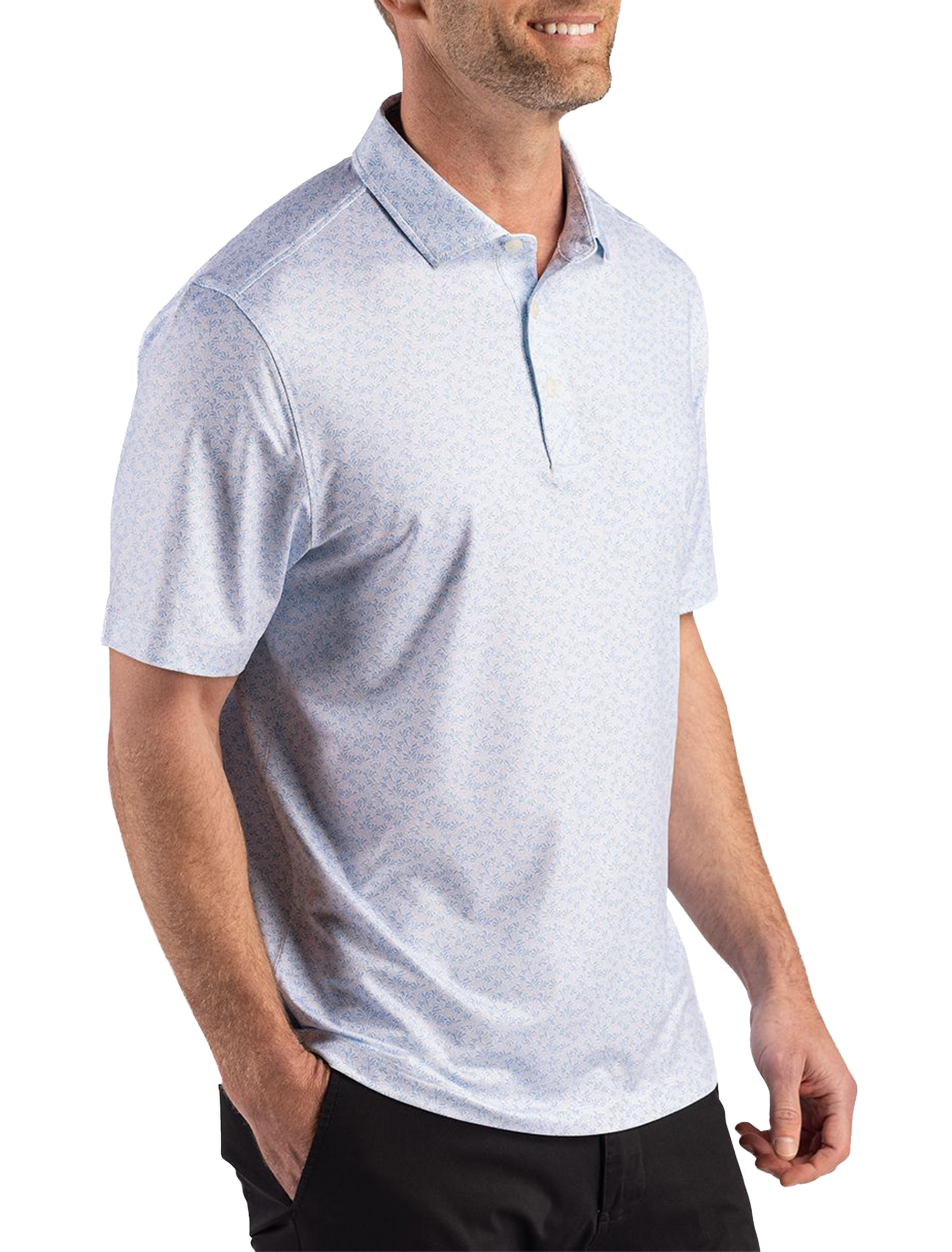 Recycled Fern Print Polo Shirt