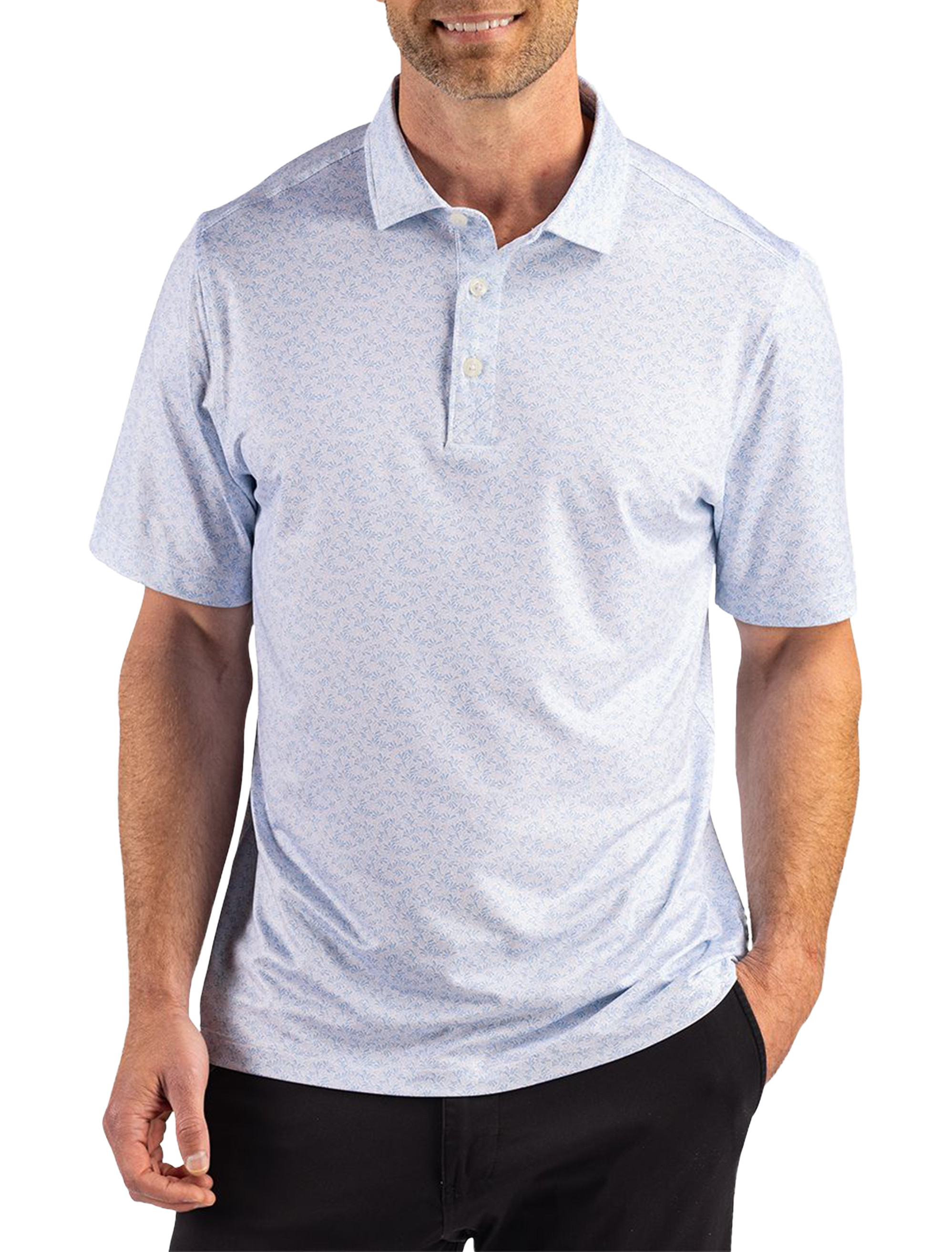 Recycled Fern Print Polo Shirt