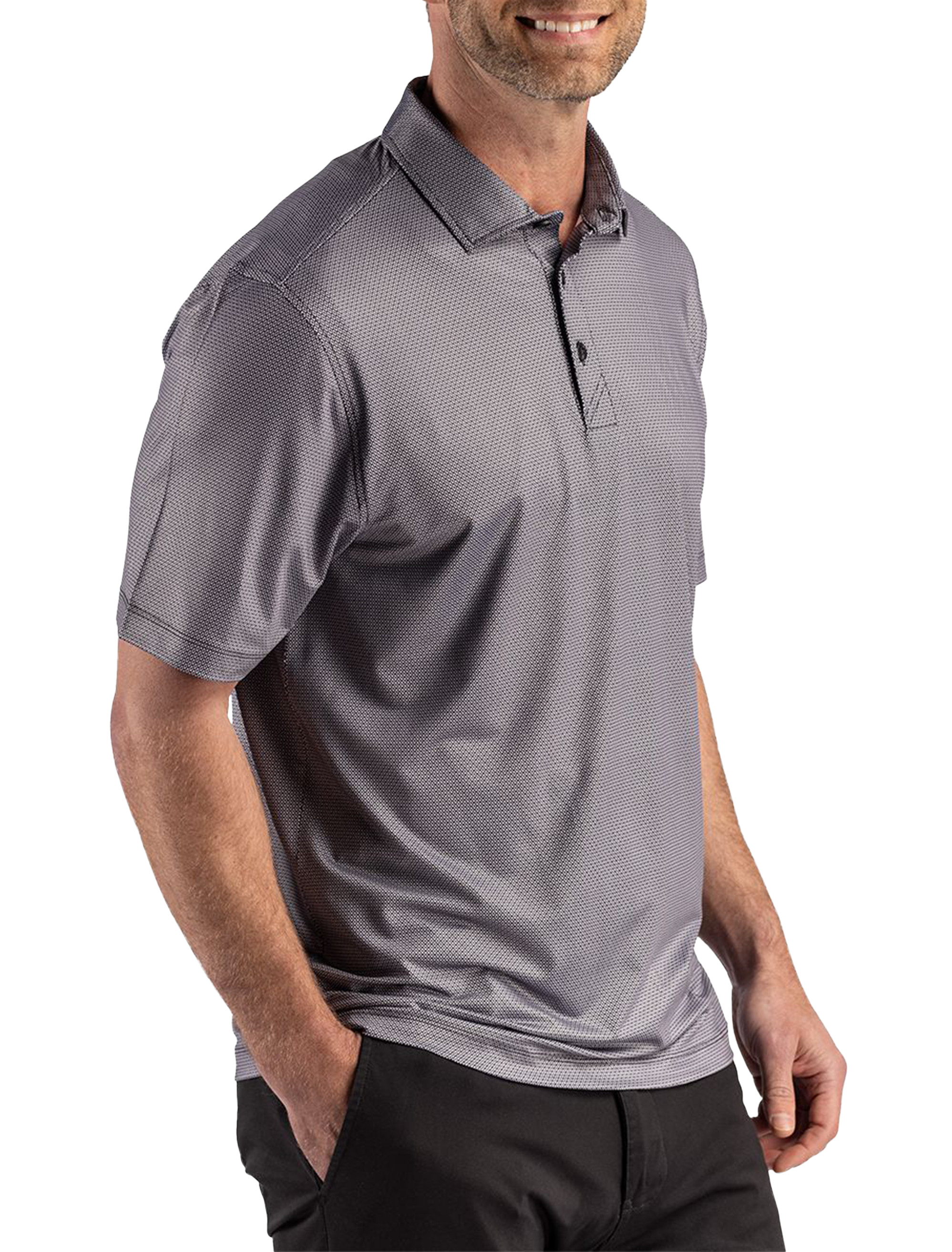 Recycled Lattice Print Polo Shirt
