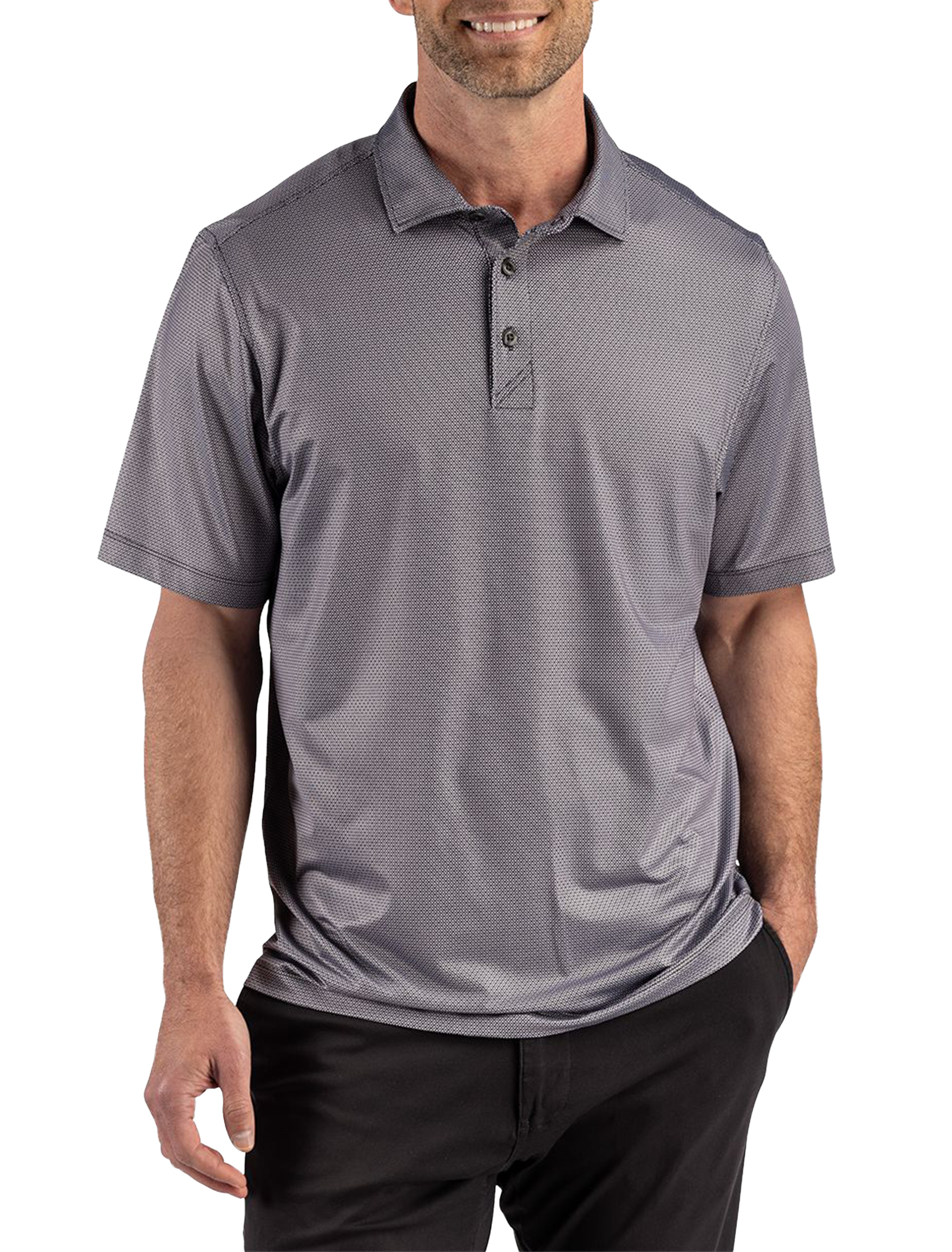 Recycled Lattice Print Polo Shirt
