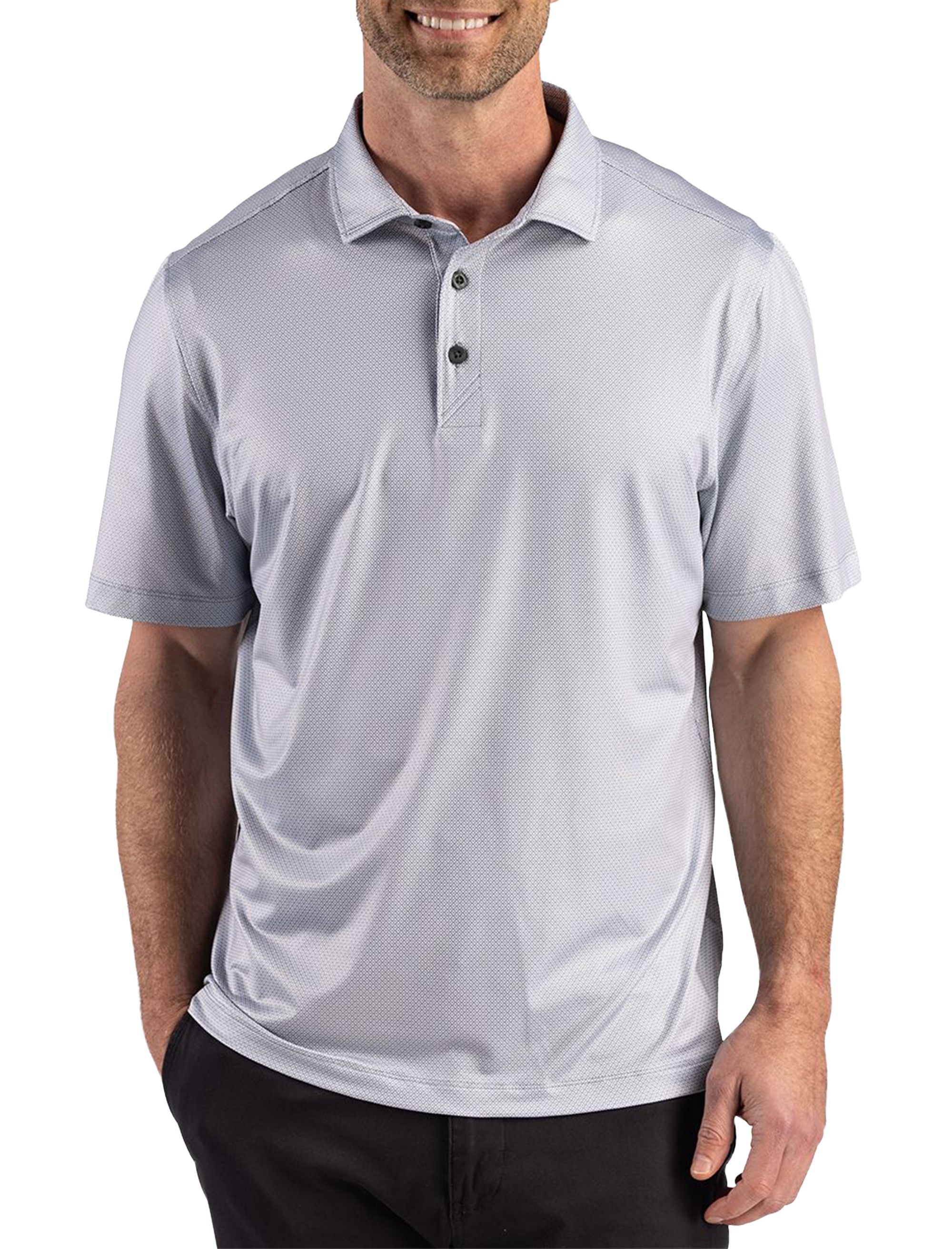Recycled Lattice Print Polo Shirt