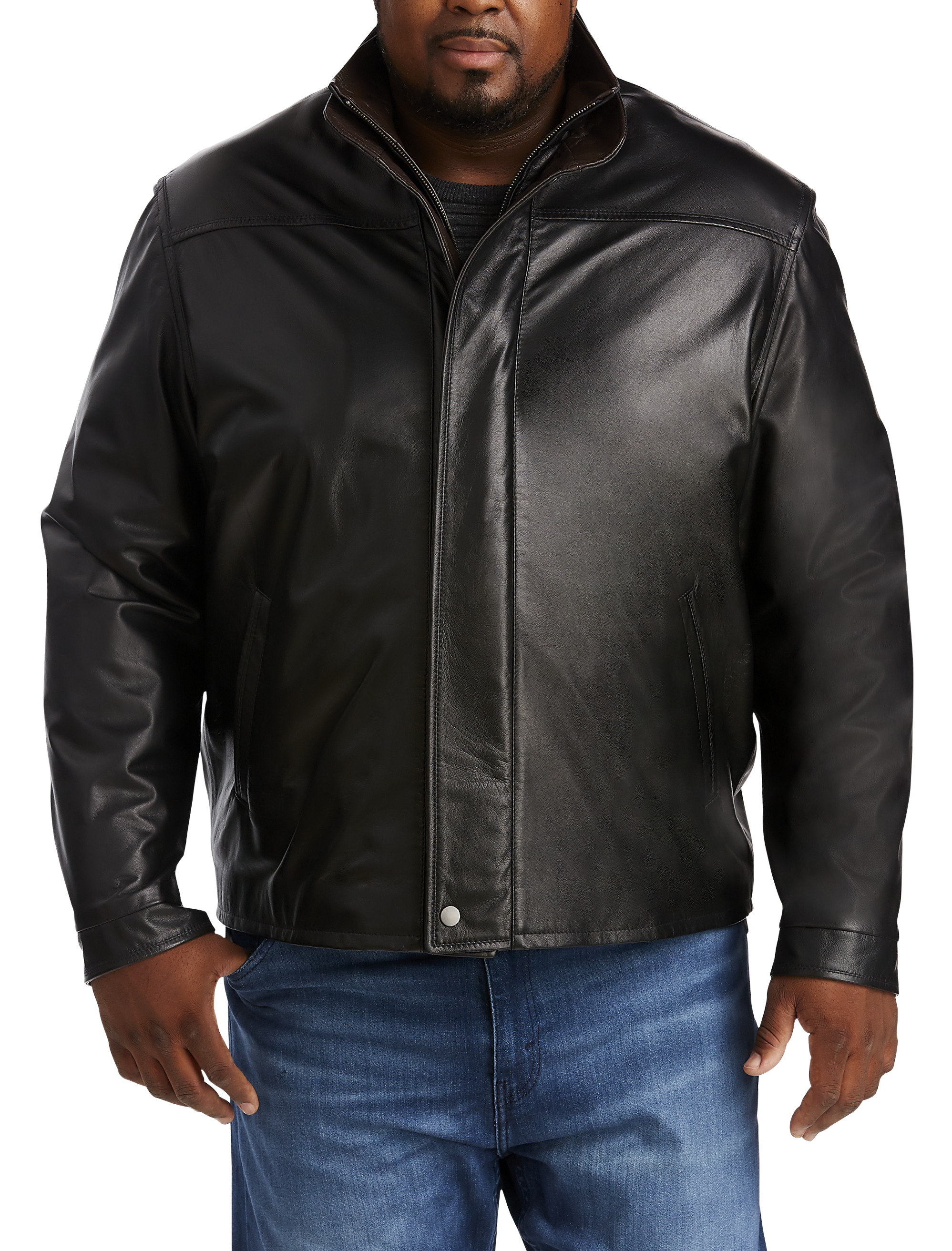 Big & tall leather cheap jacket