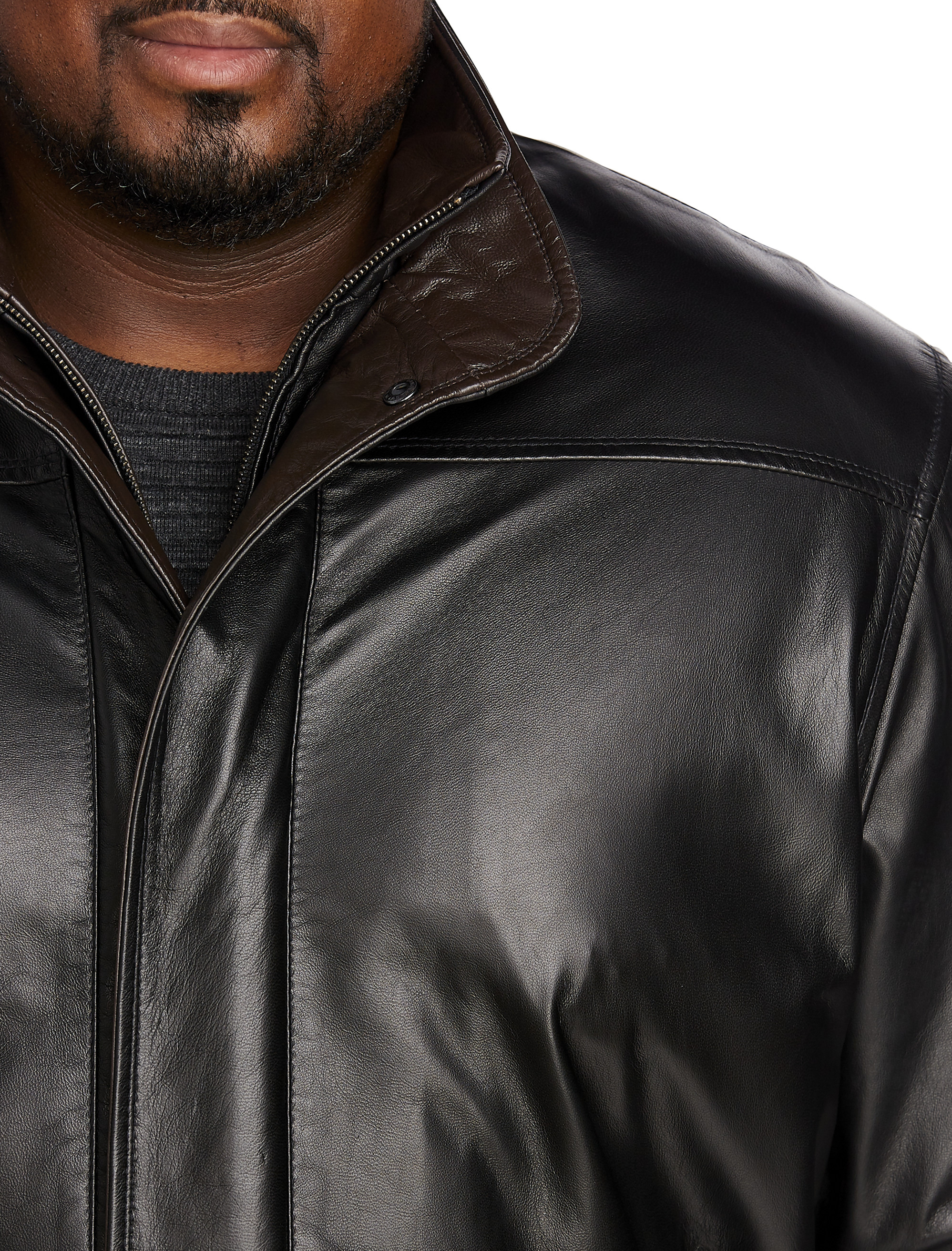 Big + Tall | Remy Double-Collar Butterskin Leather Jacket | DXL