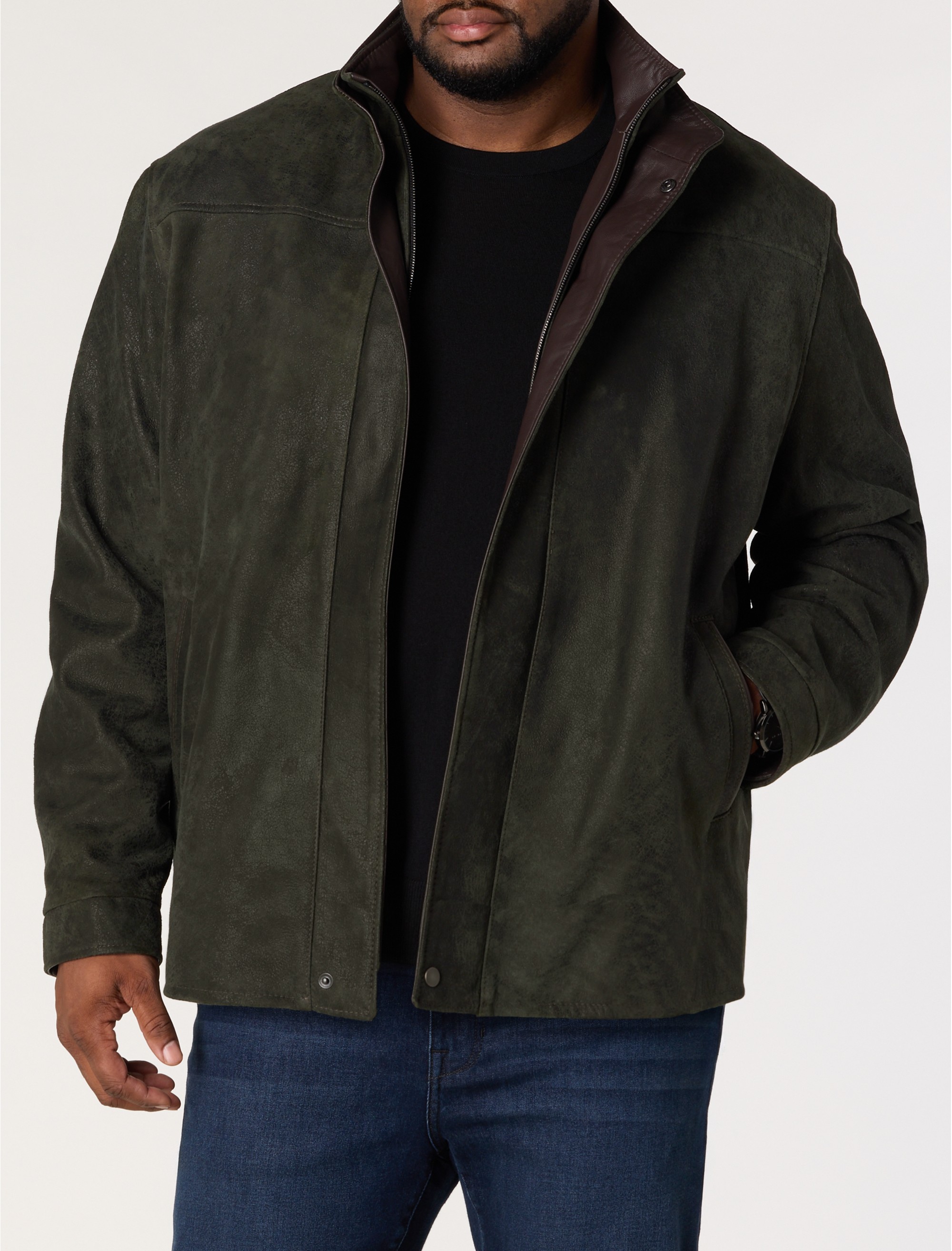 Double-Collar Butterskin Leather Jacket