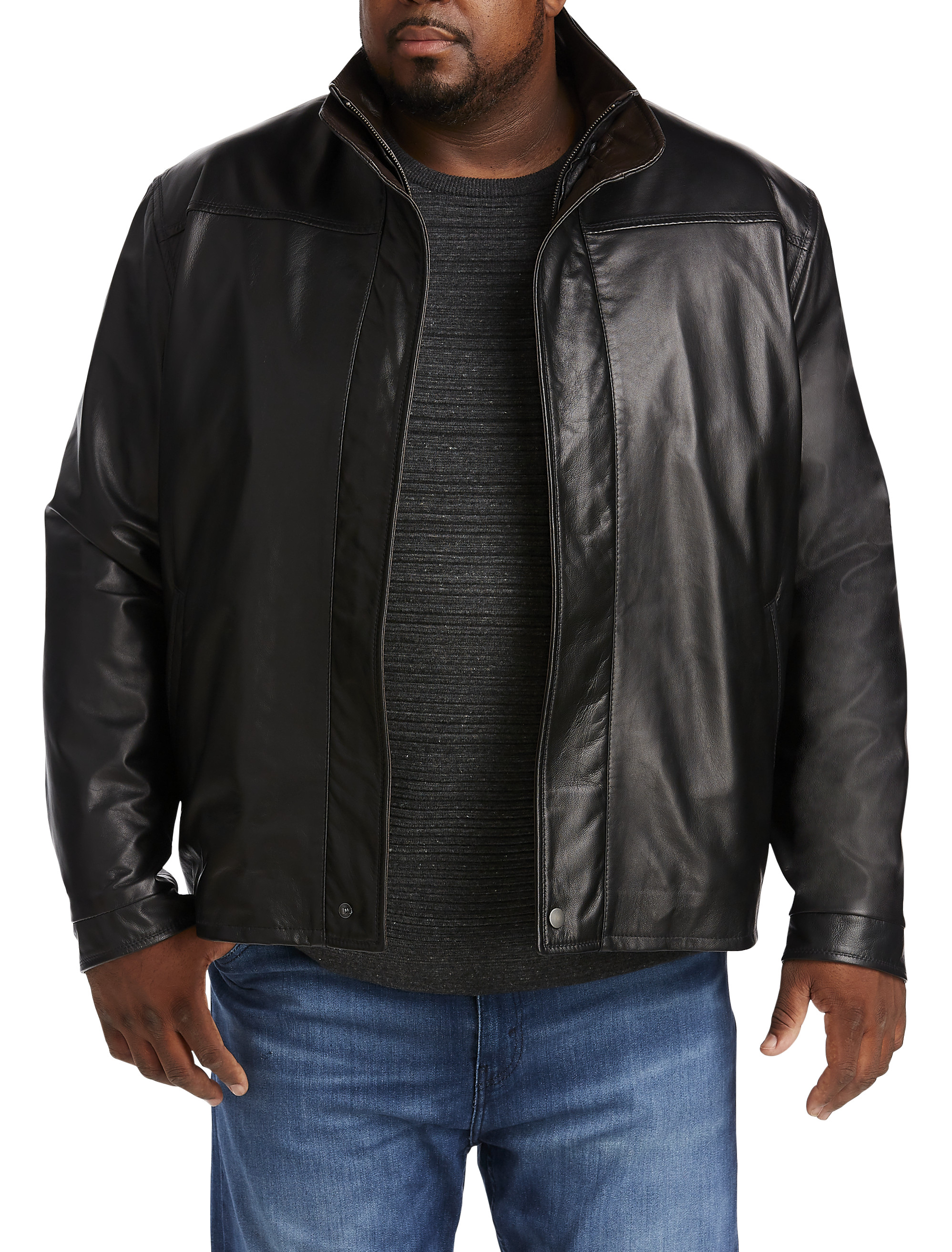 Double-Collar Butterskin Leather Jacket