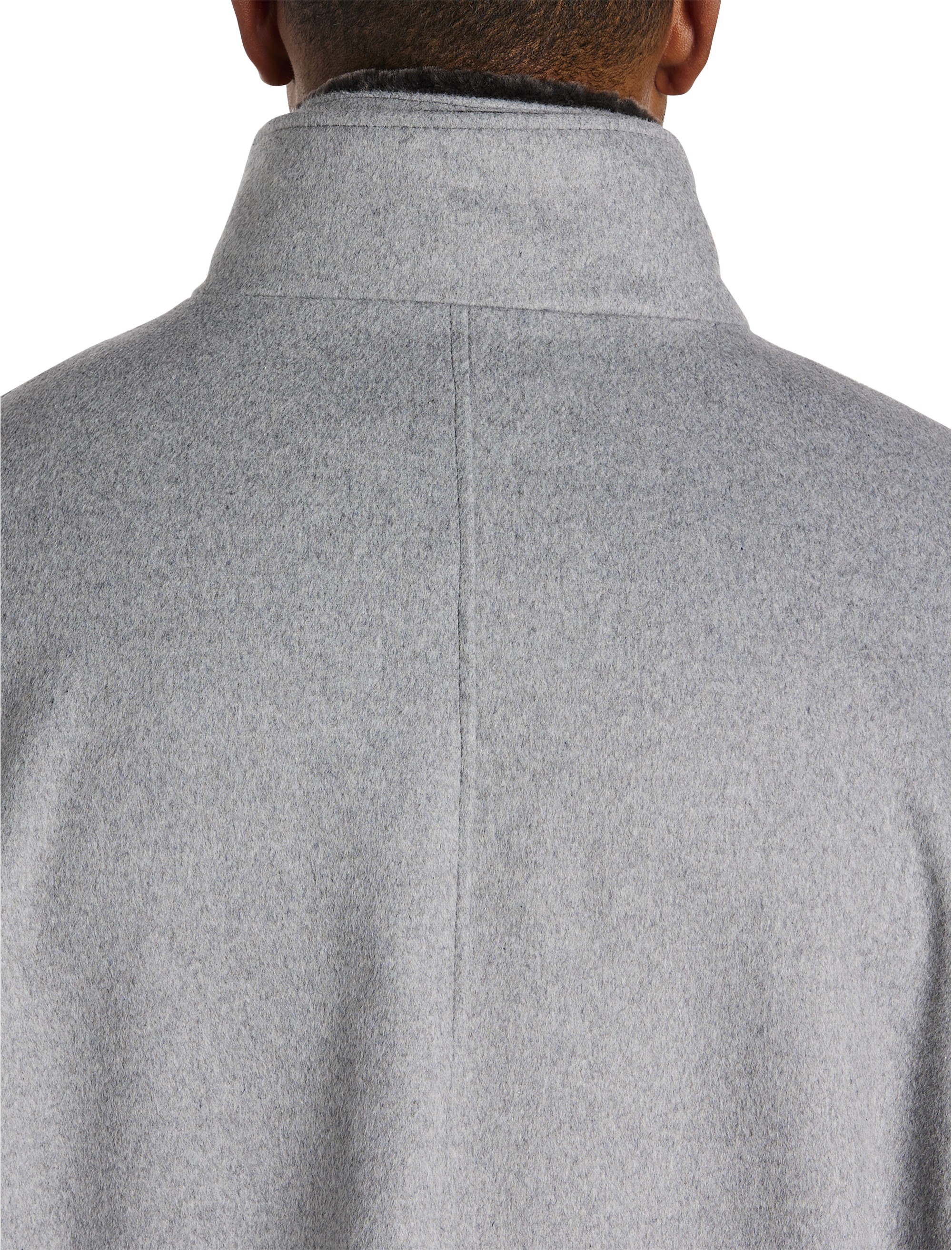Wool/Cashmere Coat with Leather Trim - thumbnail 10