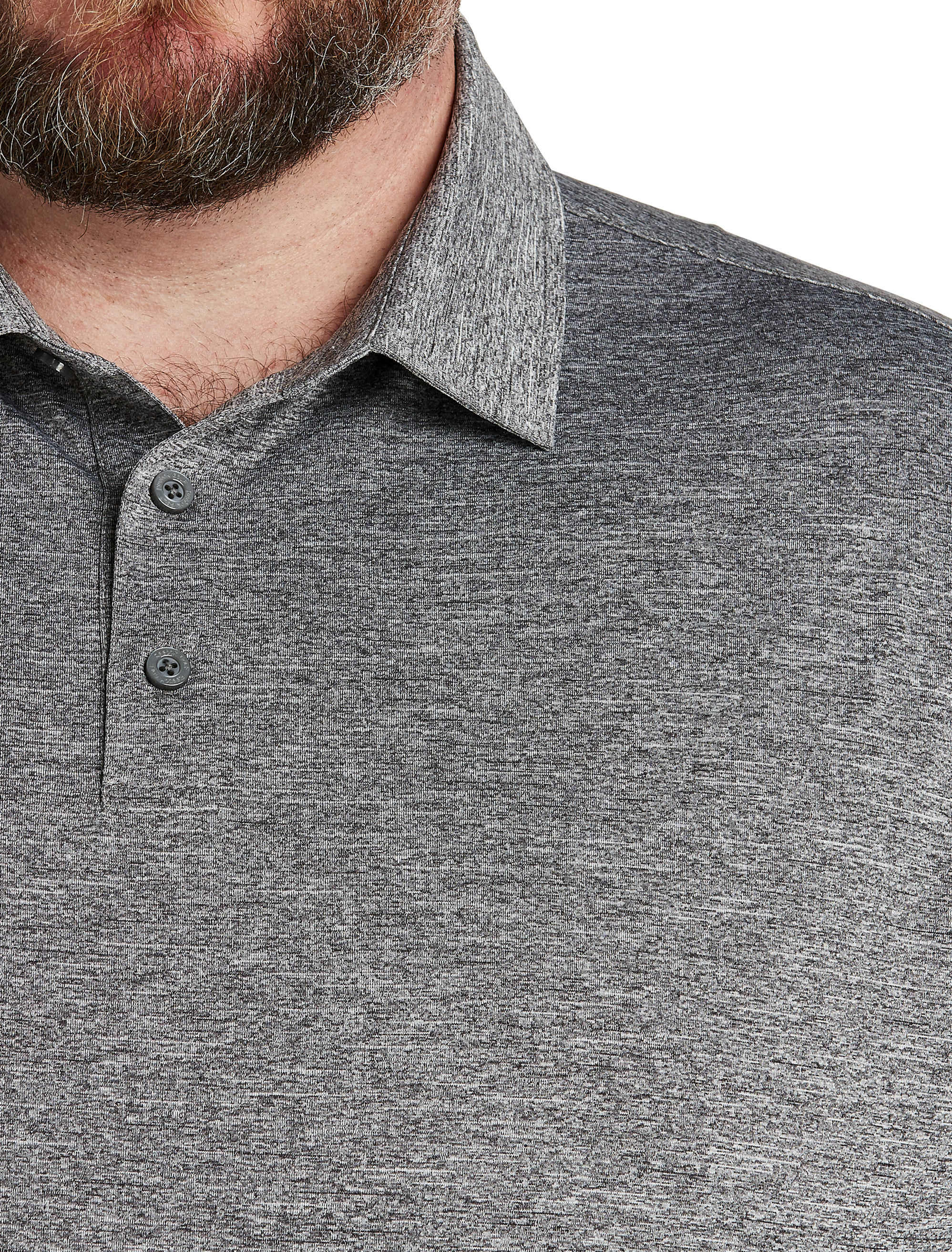 RBK SS22 HTHR LINES LS POLO BL