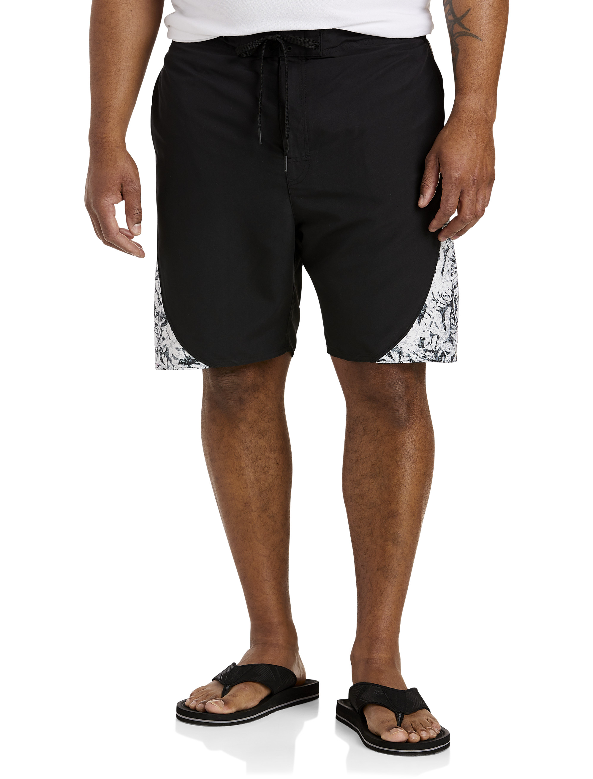 TN TXTRD LEAF IN SWIM TRNK BLK