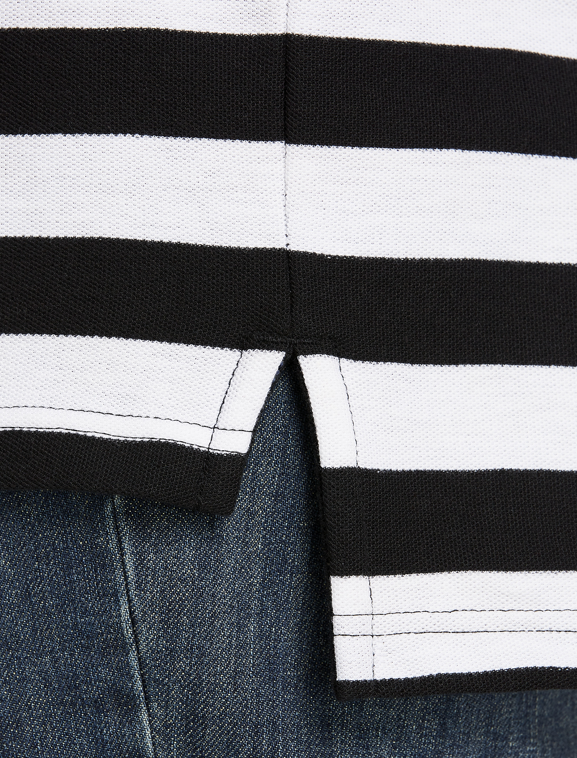 HB SS STRIPE POLO BLACK GREY