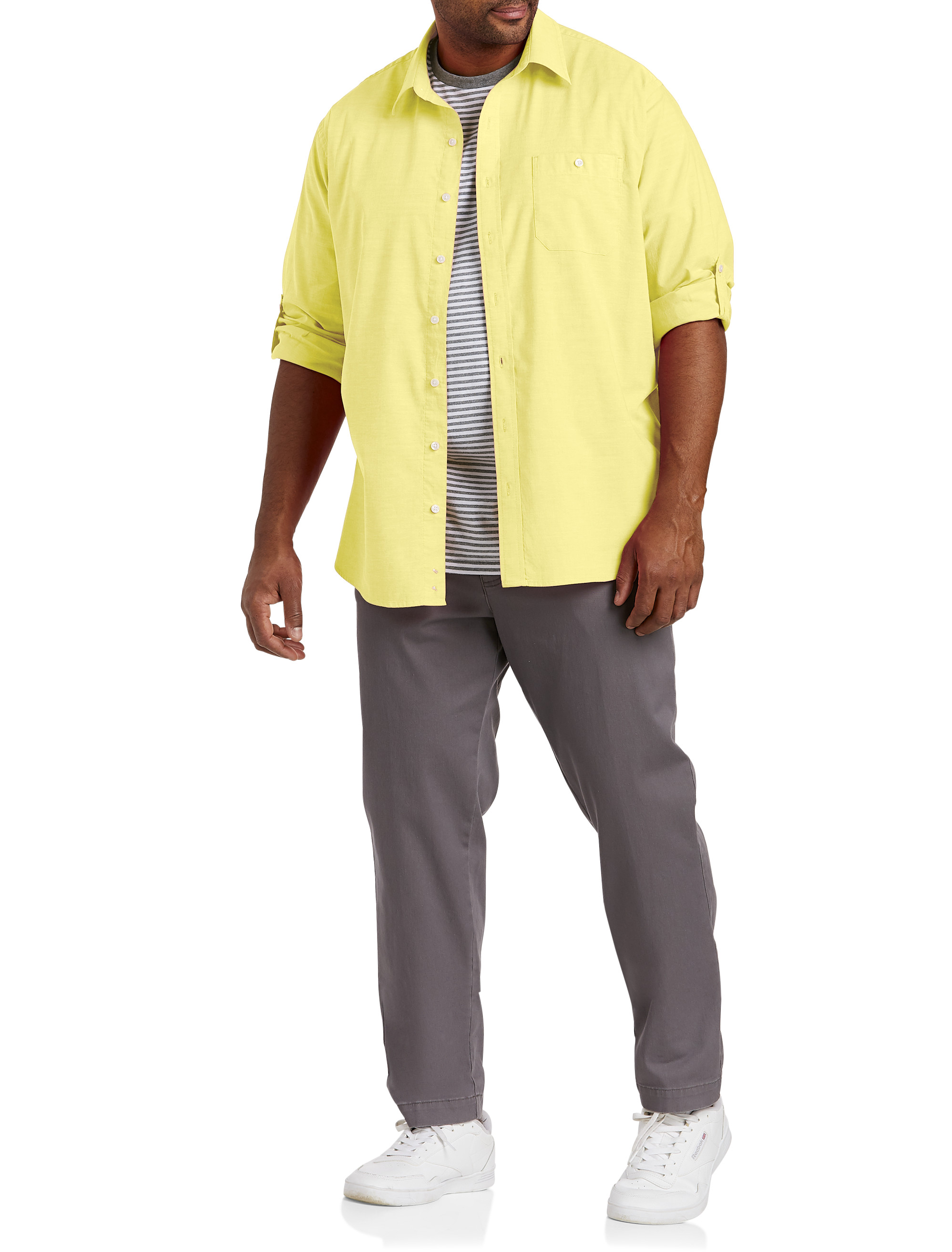 Washed Oxford Rolled-Sleeve Sport Shirt