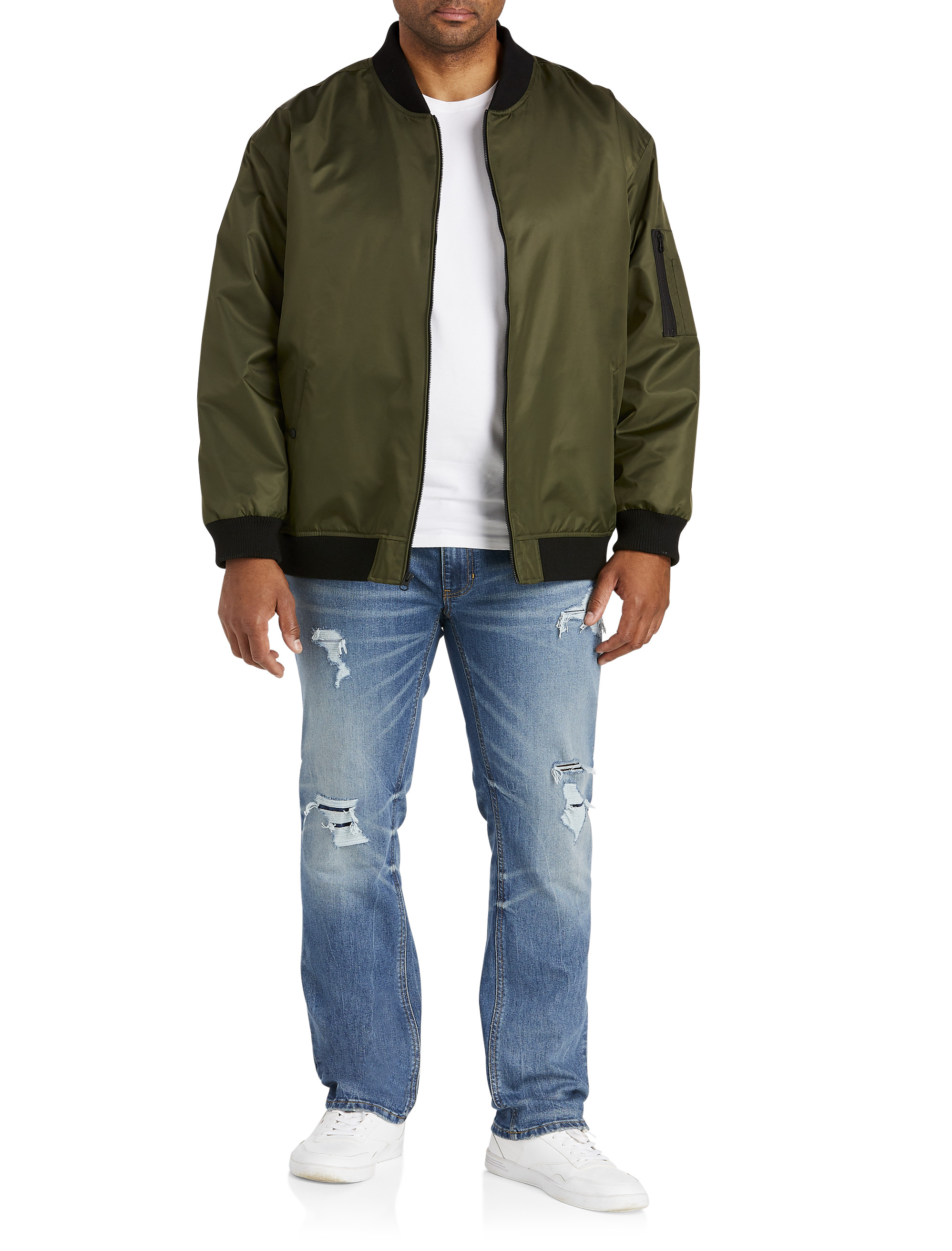 Damaged Blue Tapered-Fit Destructed Jeans