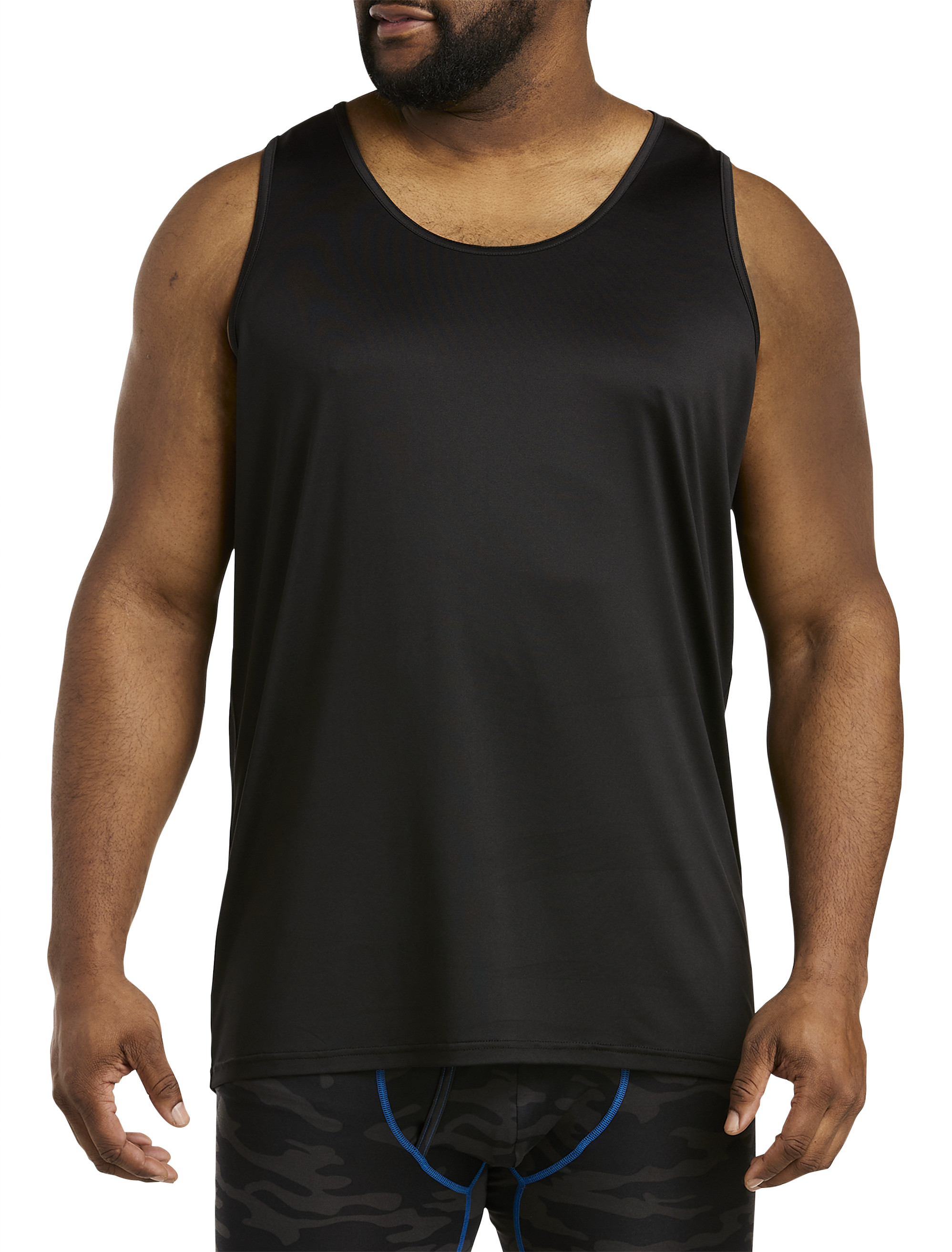 Harbor Bay by DXL Big and Tall Shapewear Tank T-Shirt, Black 1XL