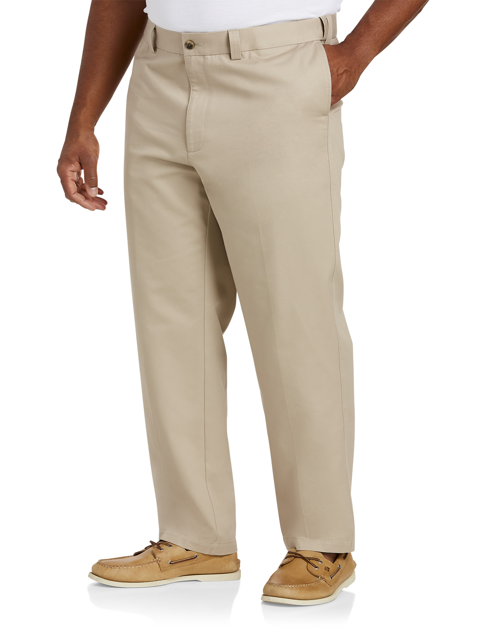 Big + Tall | Big and Tall Essentials Flat-Front Twill Pants | DXL