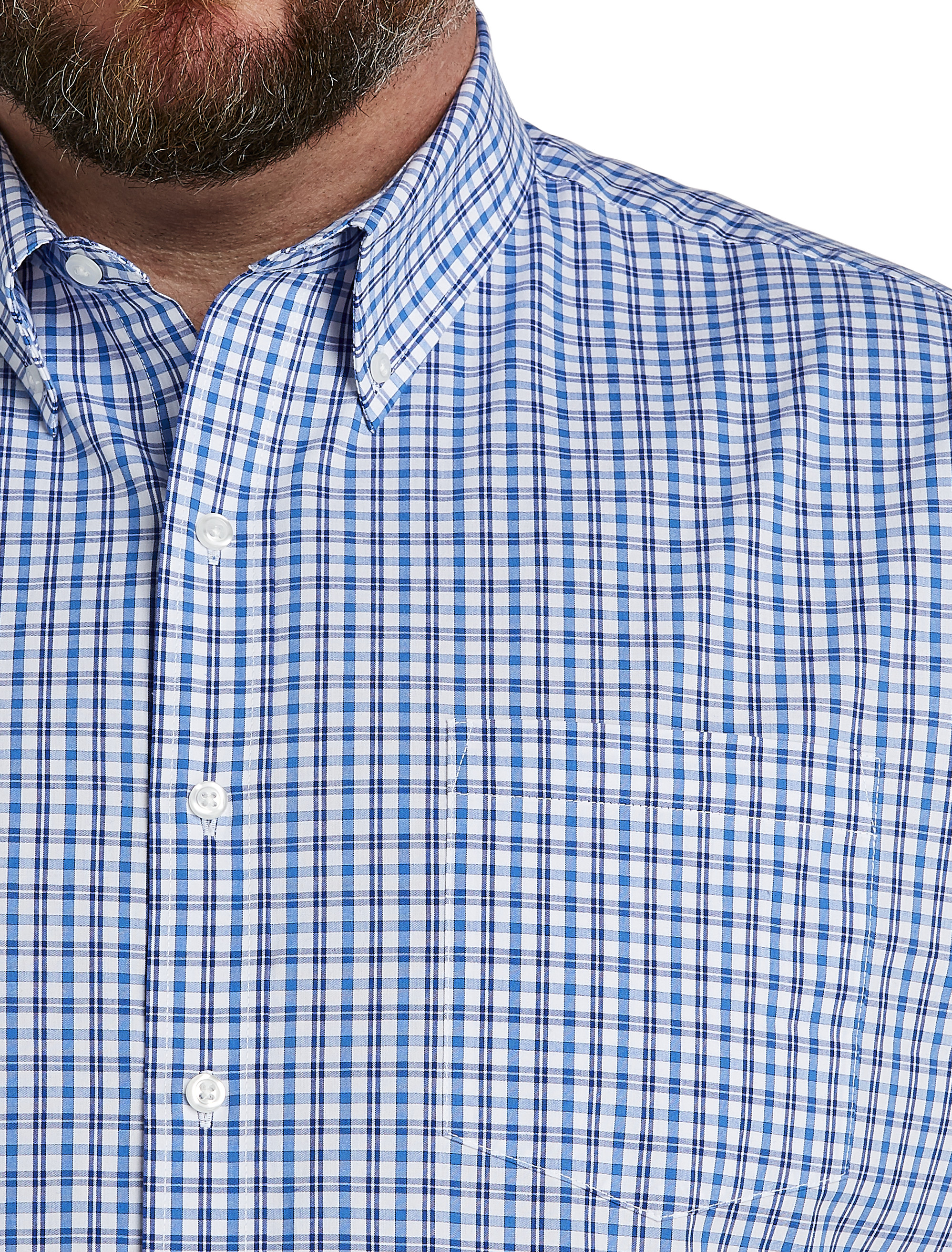 Plaid Poplin Short-Sleeve Sport Shirt