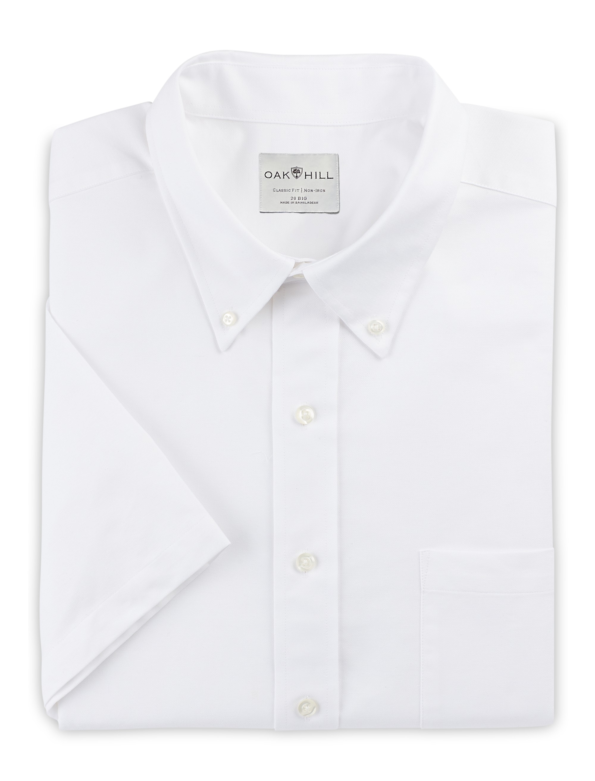 Short-Sleeve Pinpoint Dress Shirt
