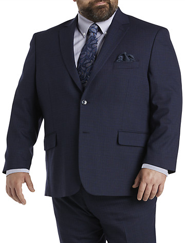 Oak Hill by DXL Big and Tall Small Check Sport Coat 