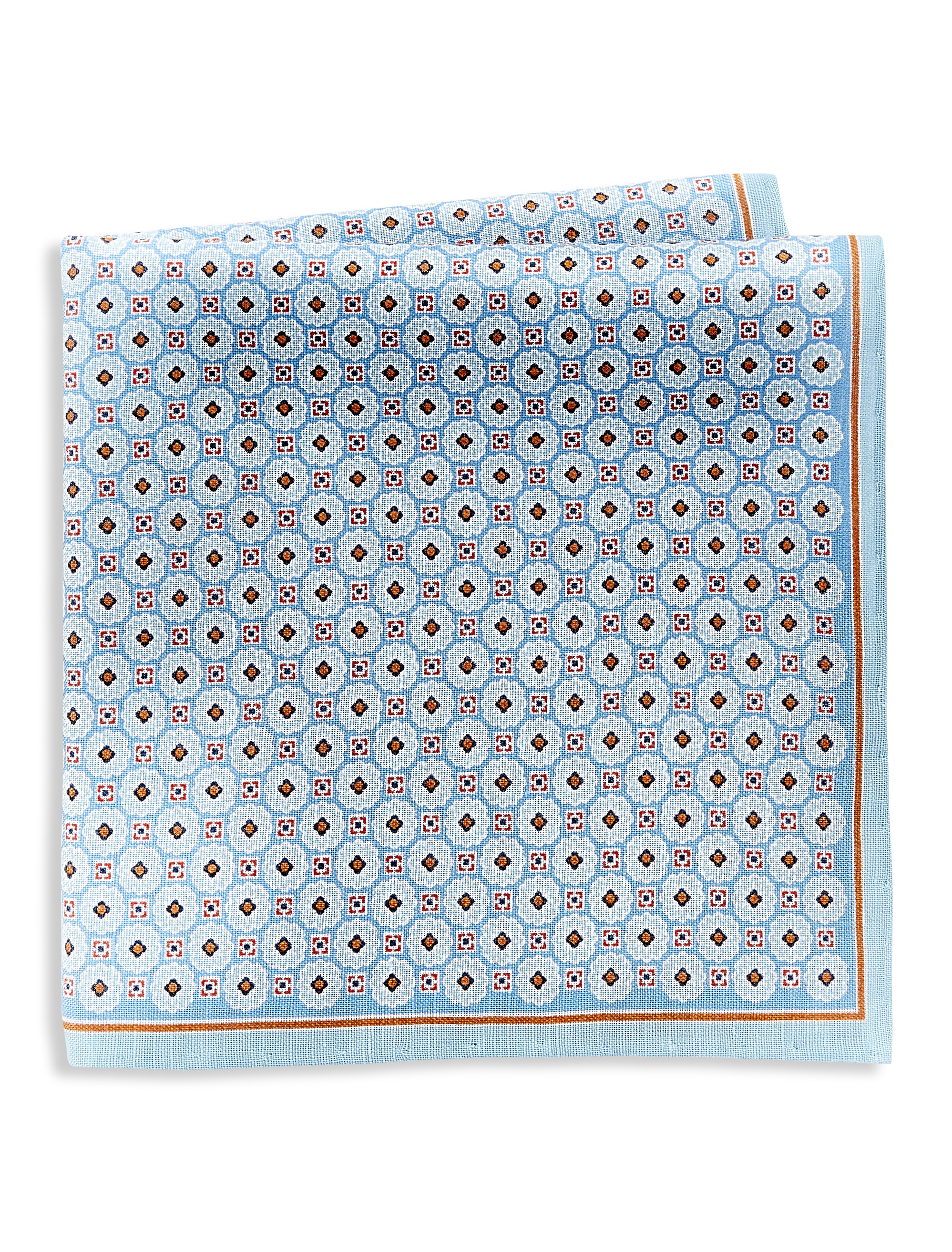 Linen-Blend Geometric Pocket Square