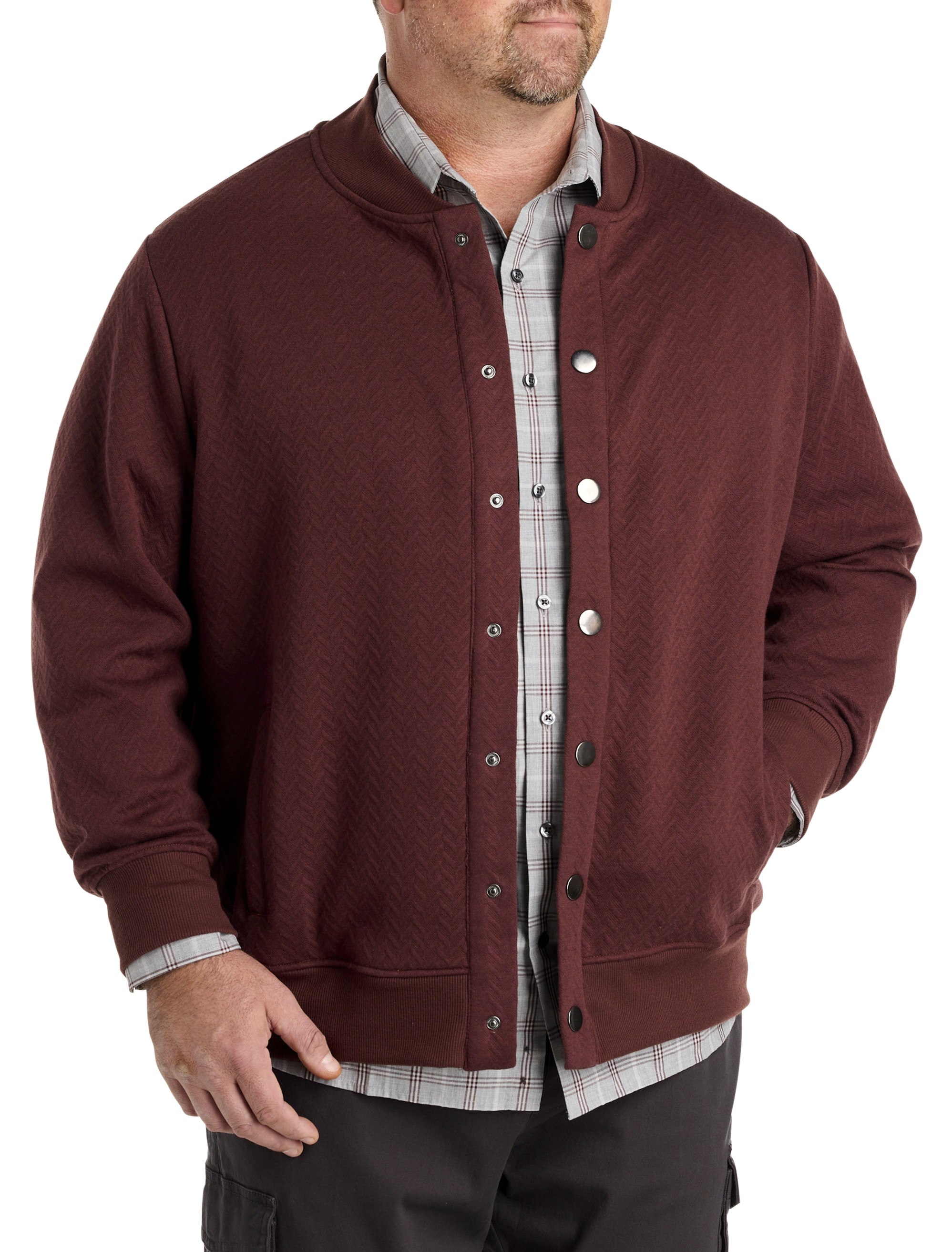 Herringbone Pattern Knit Jacket