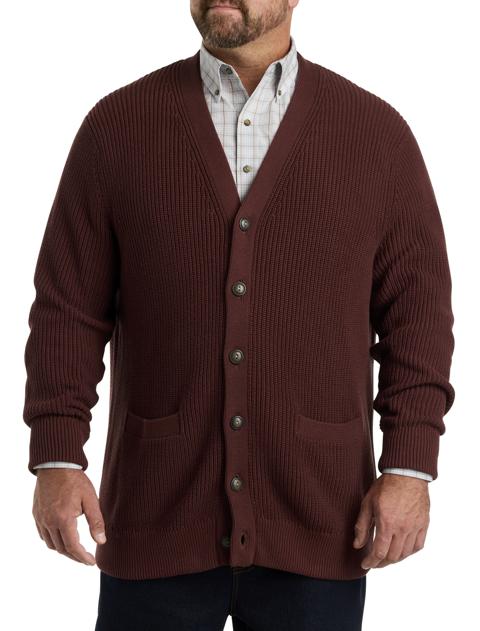 Ribbed V-Neck Cardigan