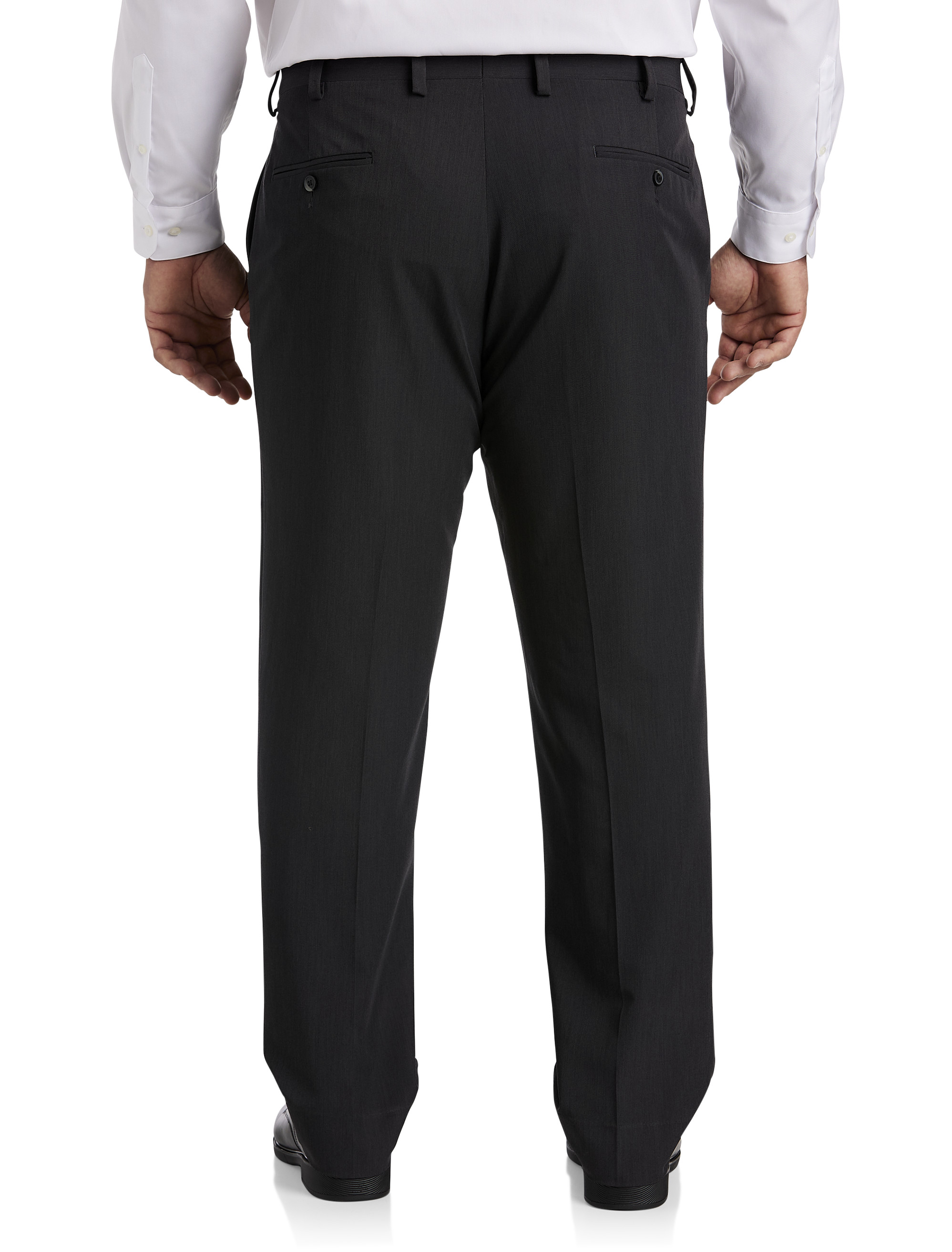 Men's Charcoal Relaxed Fit Stretch Dress Pant