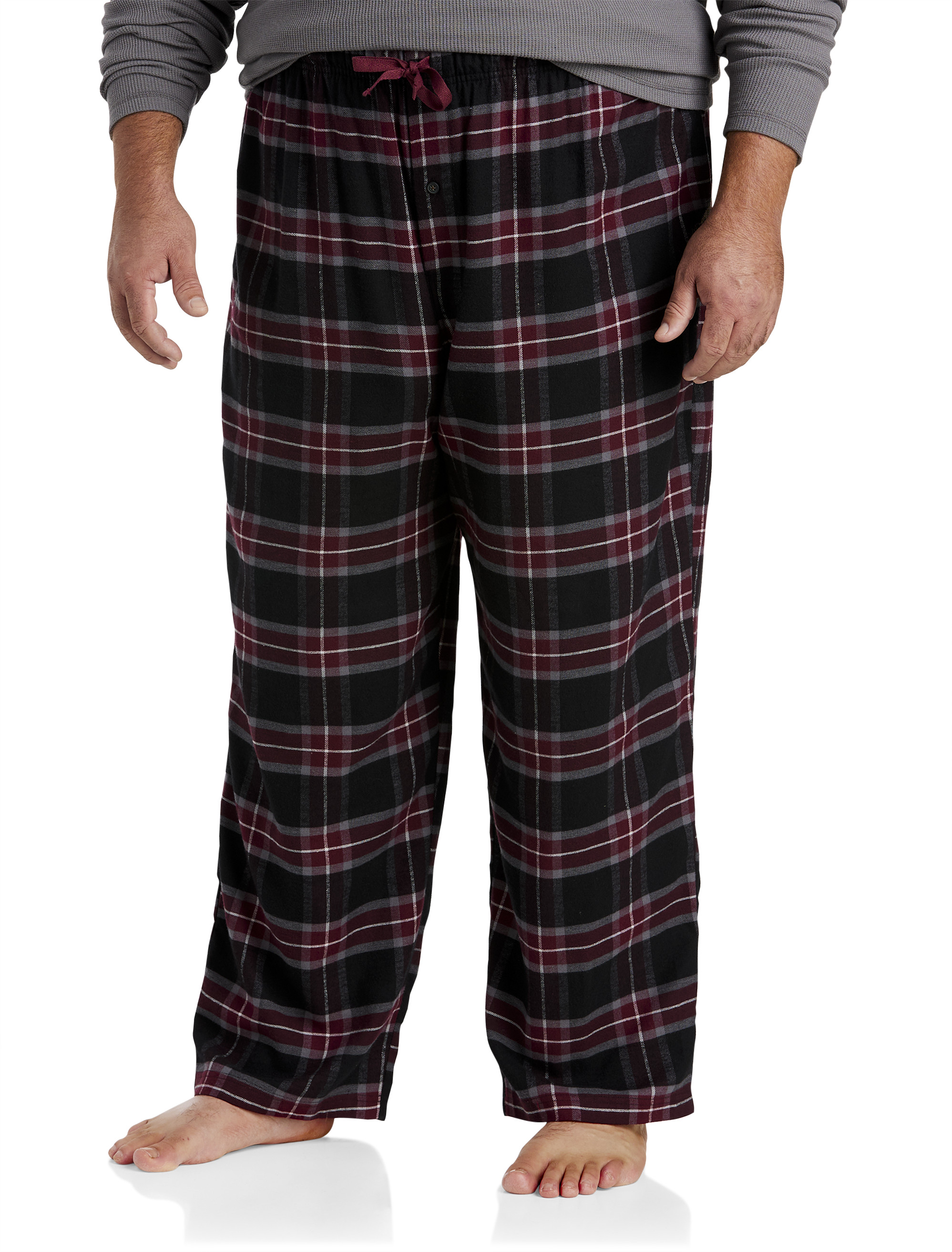 Lucky Brand Men's Pajama Set - Waffle Knit Top and Flannel Fleece Lounge  Pants