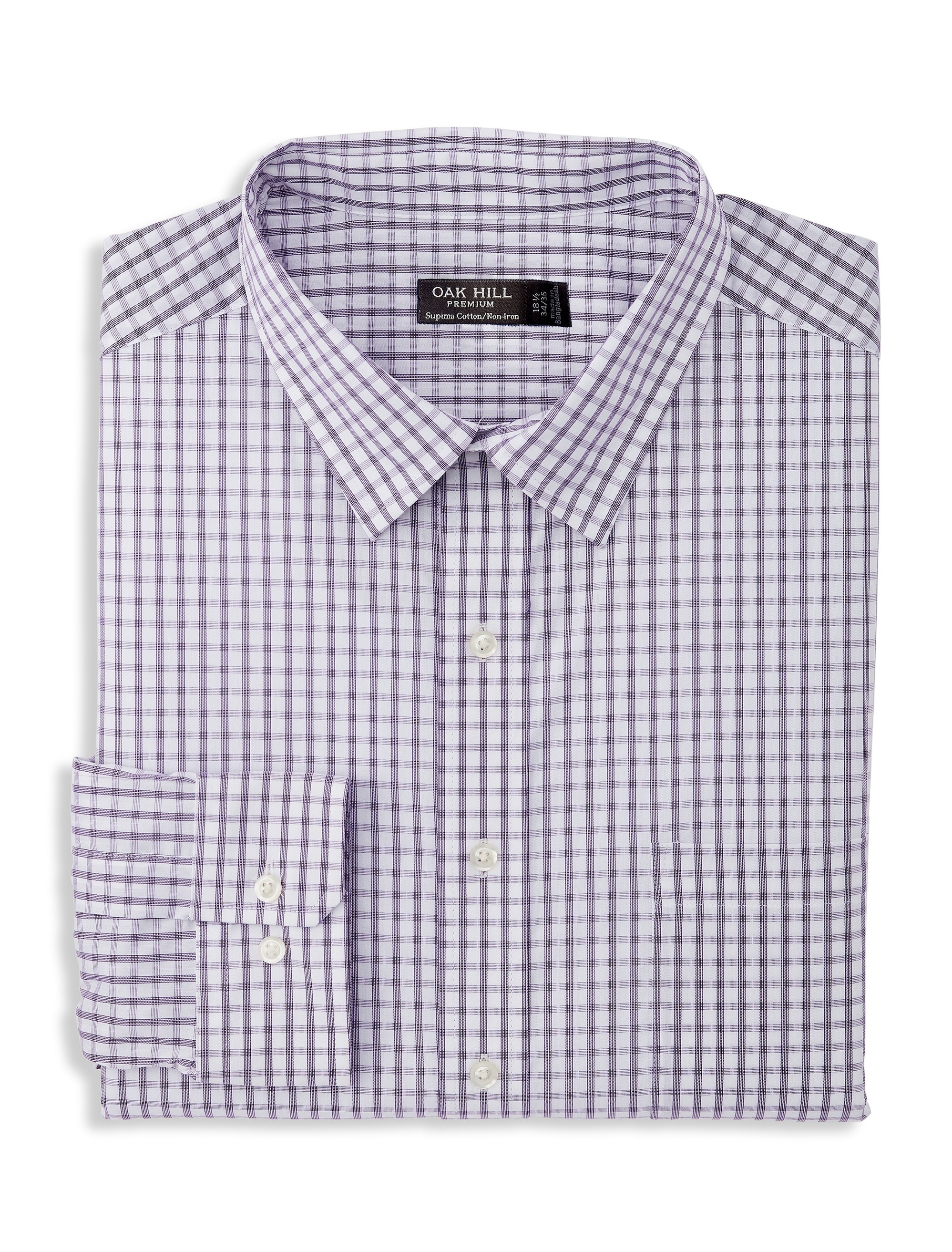 OH LS PURPLE WHITE CHECK