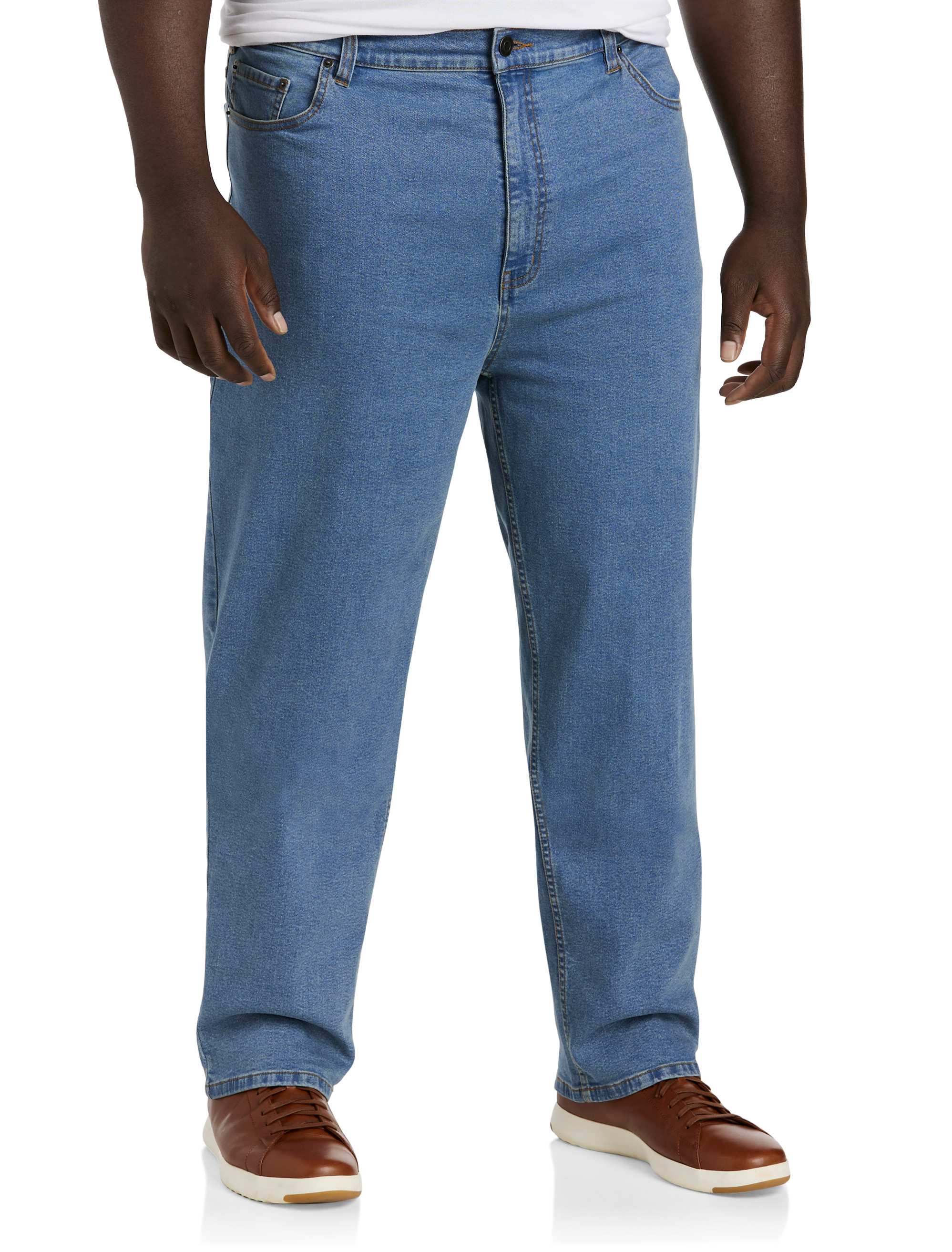 Plus Size 40 42 44 Autumn Loose Thick Blue Jeans Men Business