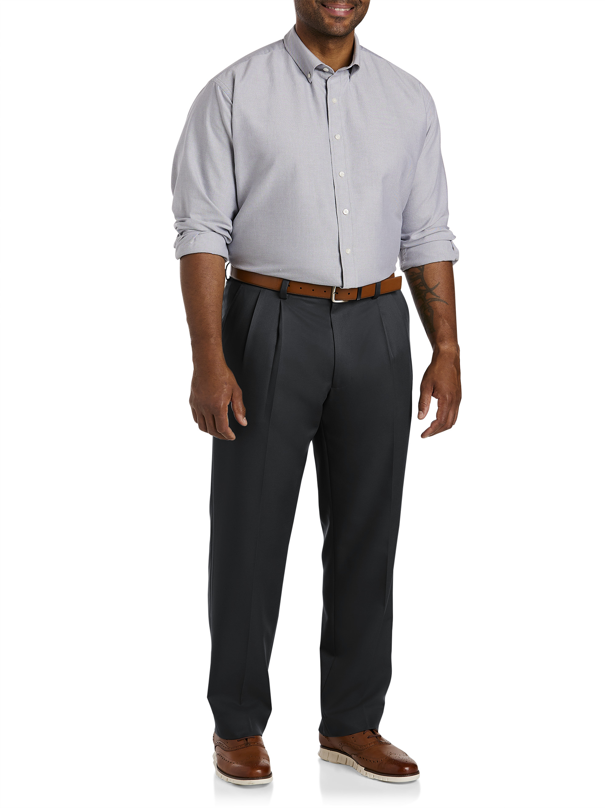 Pleated Microfiber Dress Pants