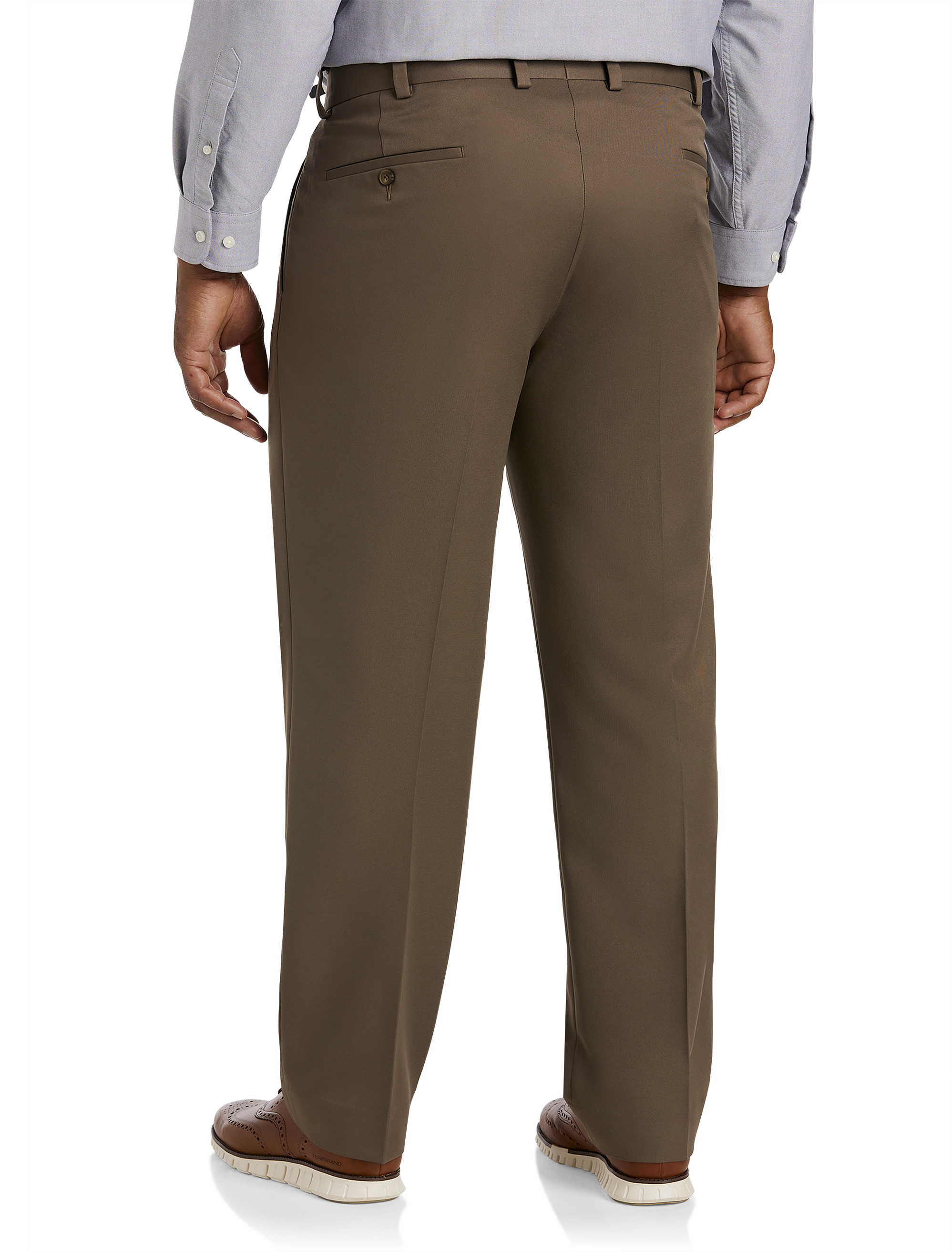 George Big & Tall Men's Pleated Cuffed Microfiber Dress Pants with
