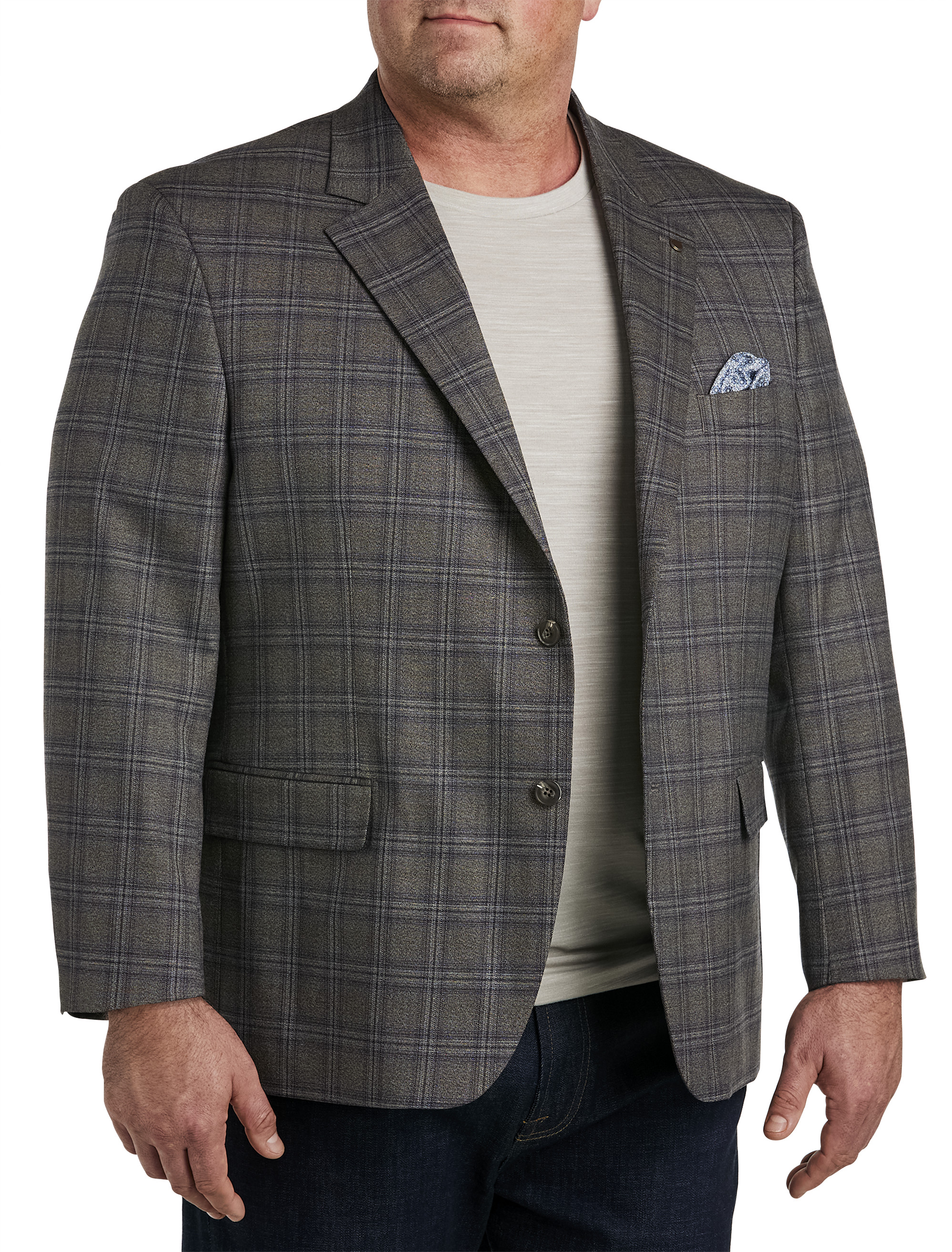 Oak Hill by DXL Men's Big and Tall Suit Jacket - Exclusive Relaxer Fit, Charcoal or Black - Size 44-66