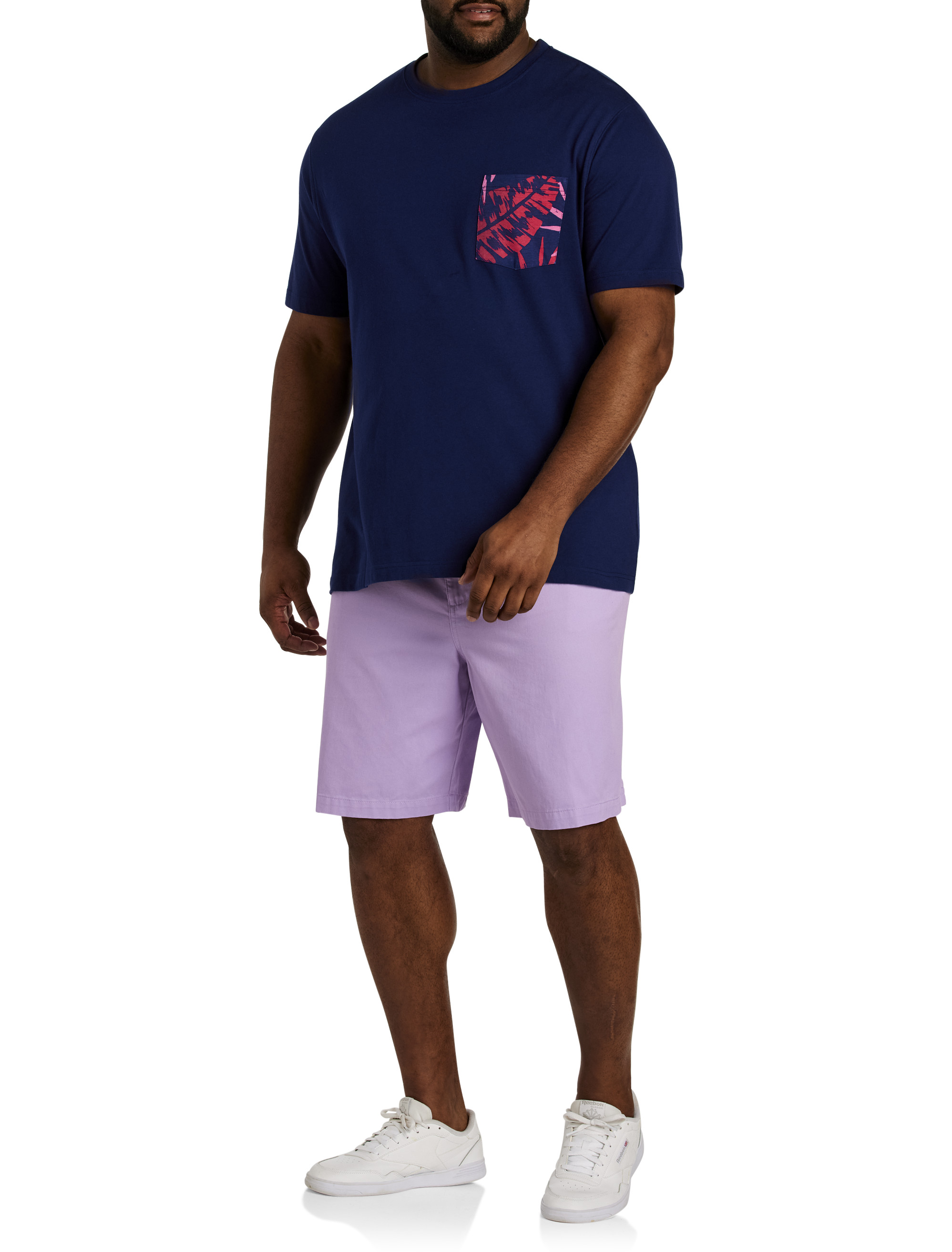 HB PRNT LEAF PKT T PNK NVY MUL