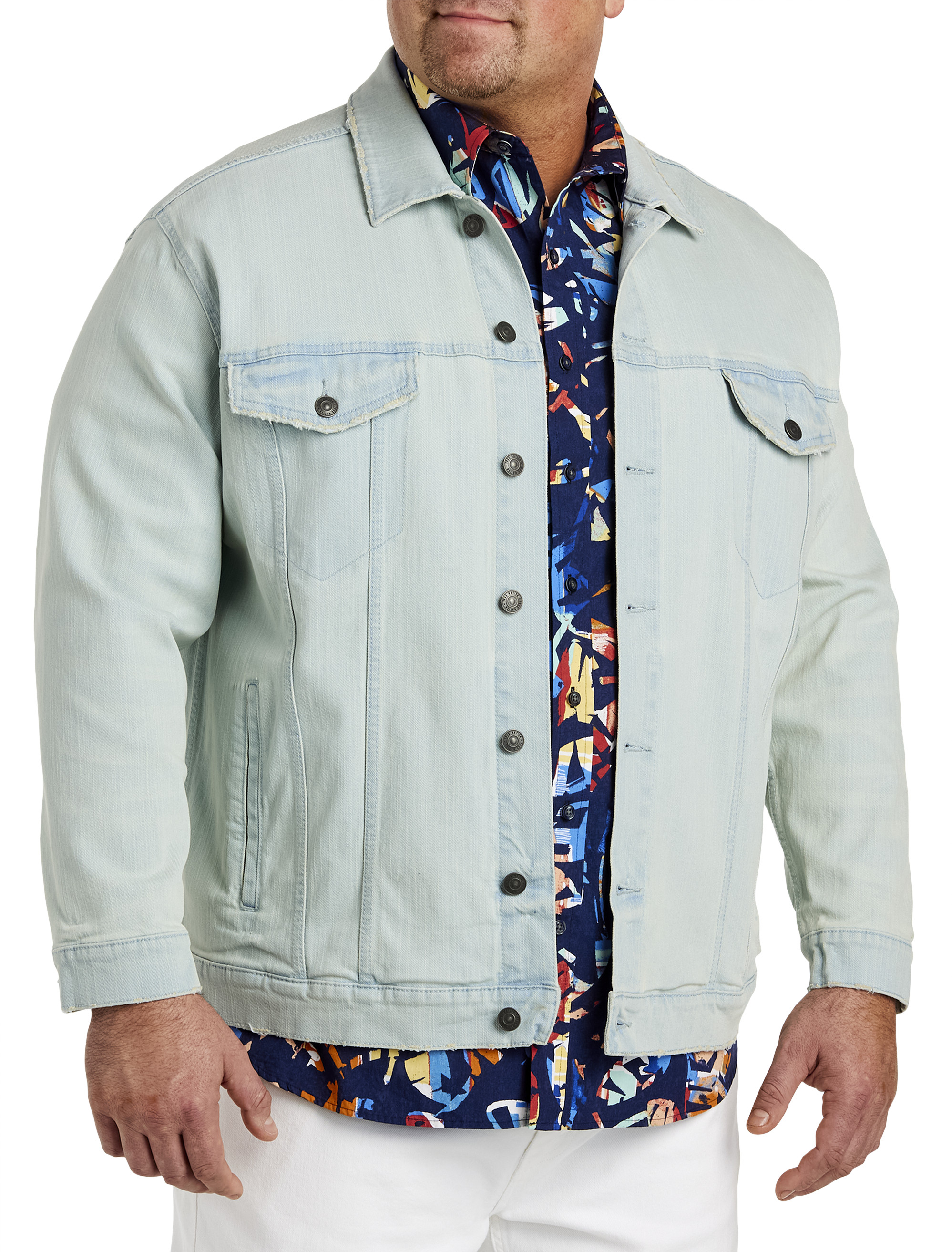 Mens plus size hot sale denim jacket