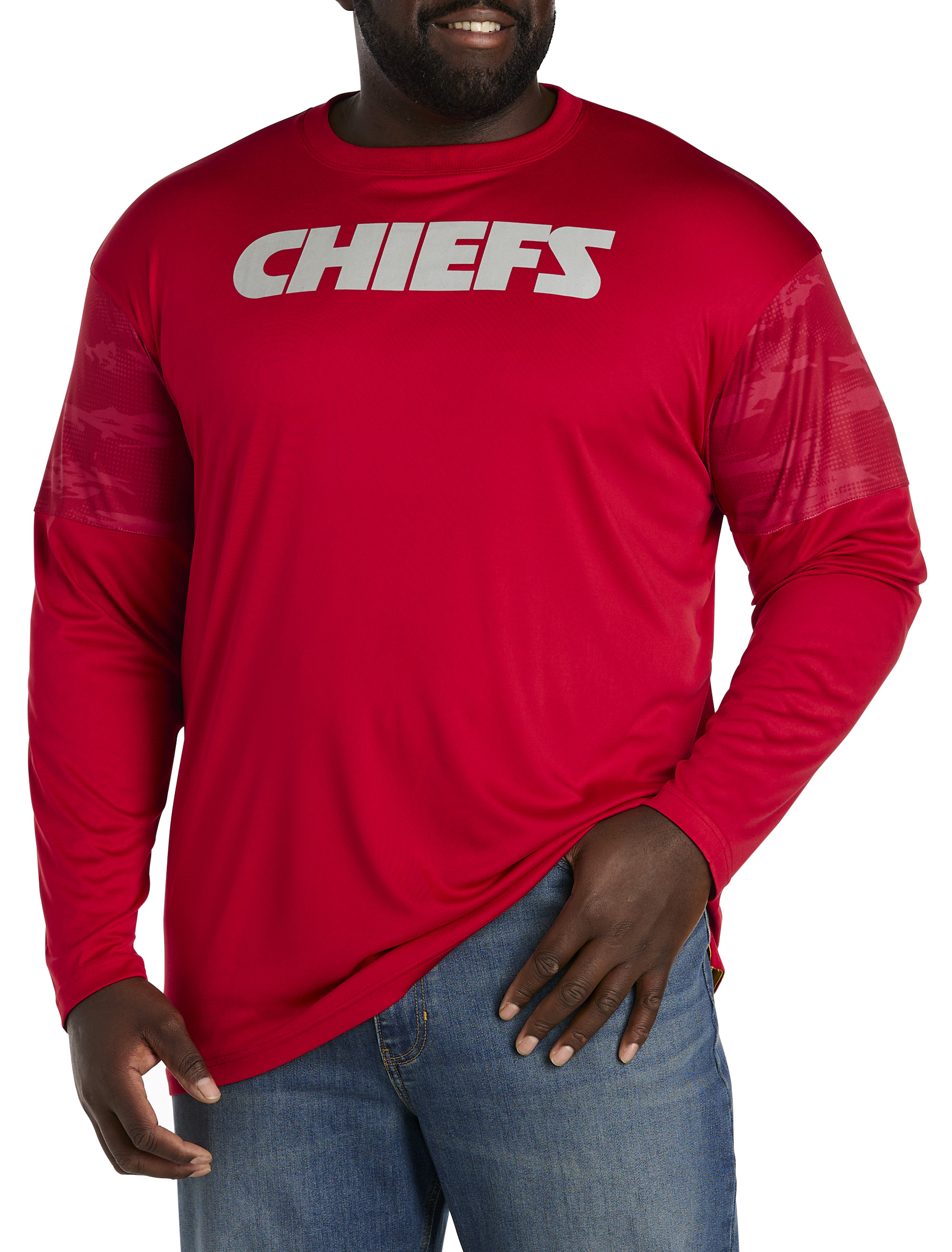 NFL Kansas City Chiefs Black Long Sleeve Core Big & Tall T-Shirt - 3XL