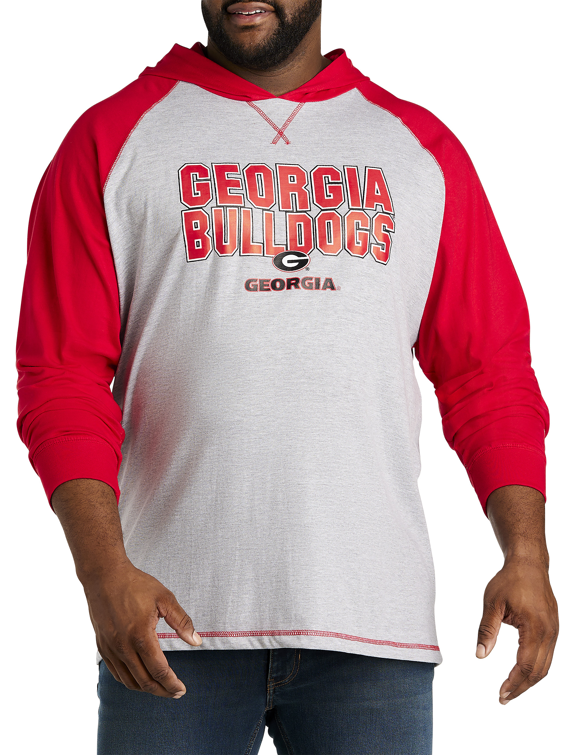 NCAA LS HOOD TEE GEORGIA