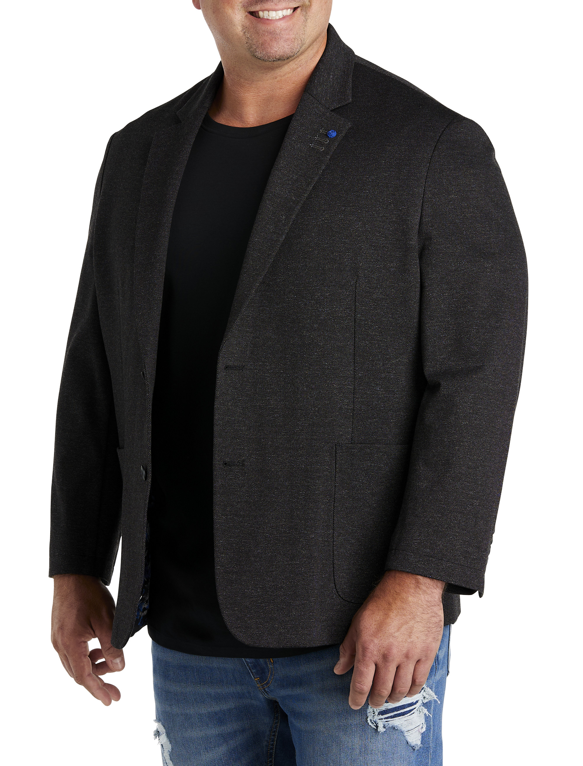 Knit Blazer for Tall Men in Mid Heather Grey