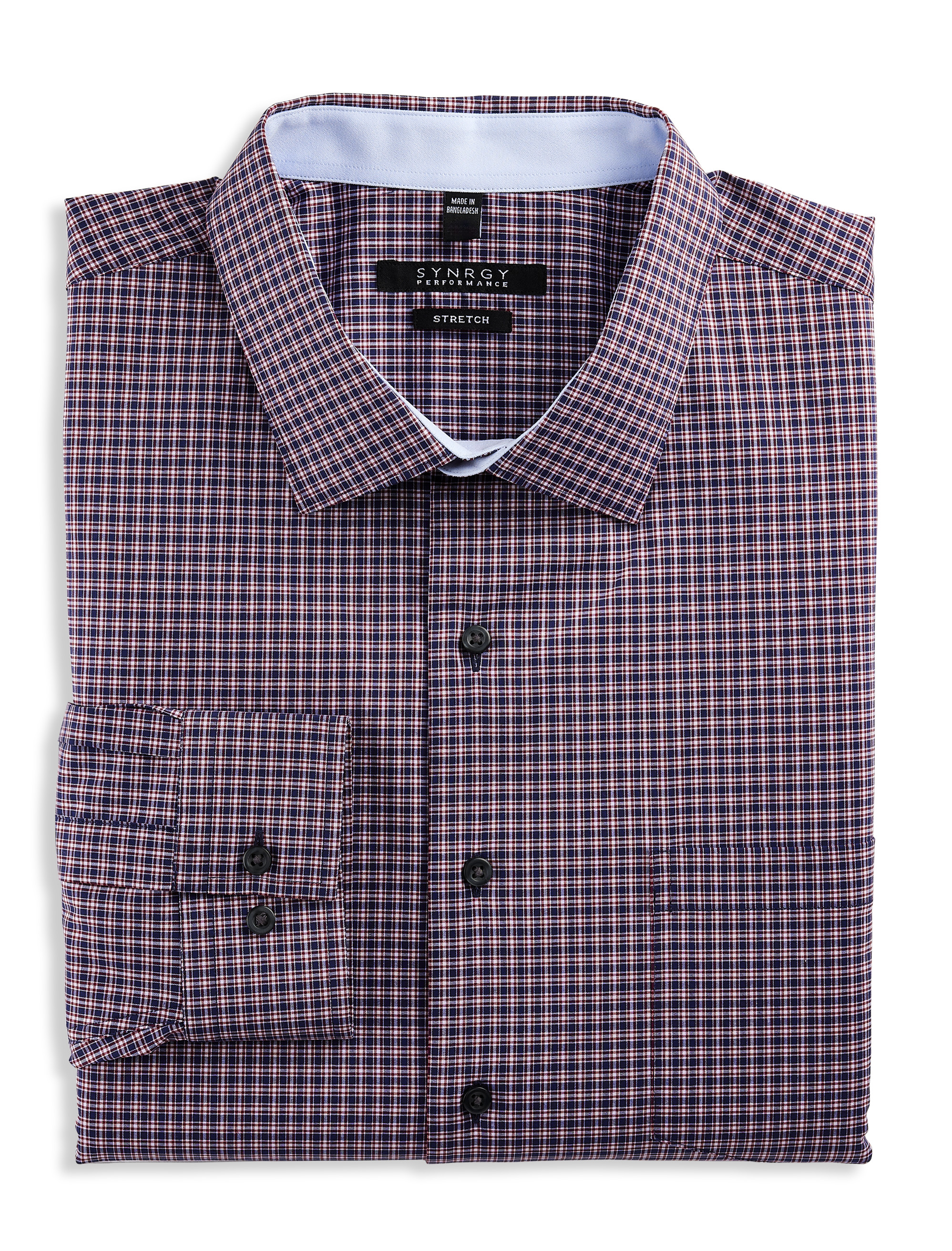 Big Tall Synrgy Plaid Dress Shirt DXL