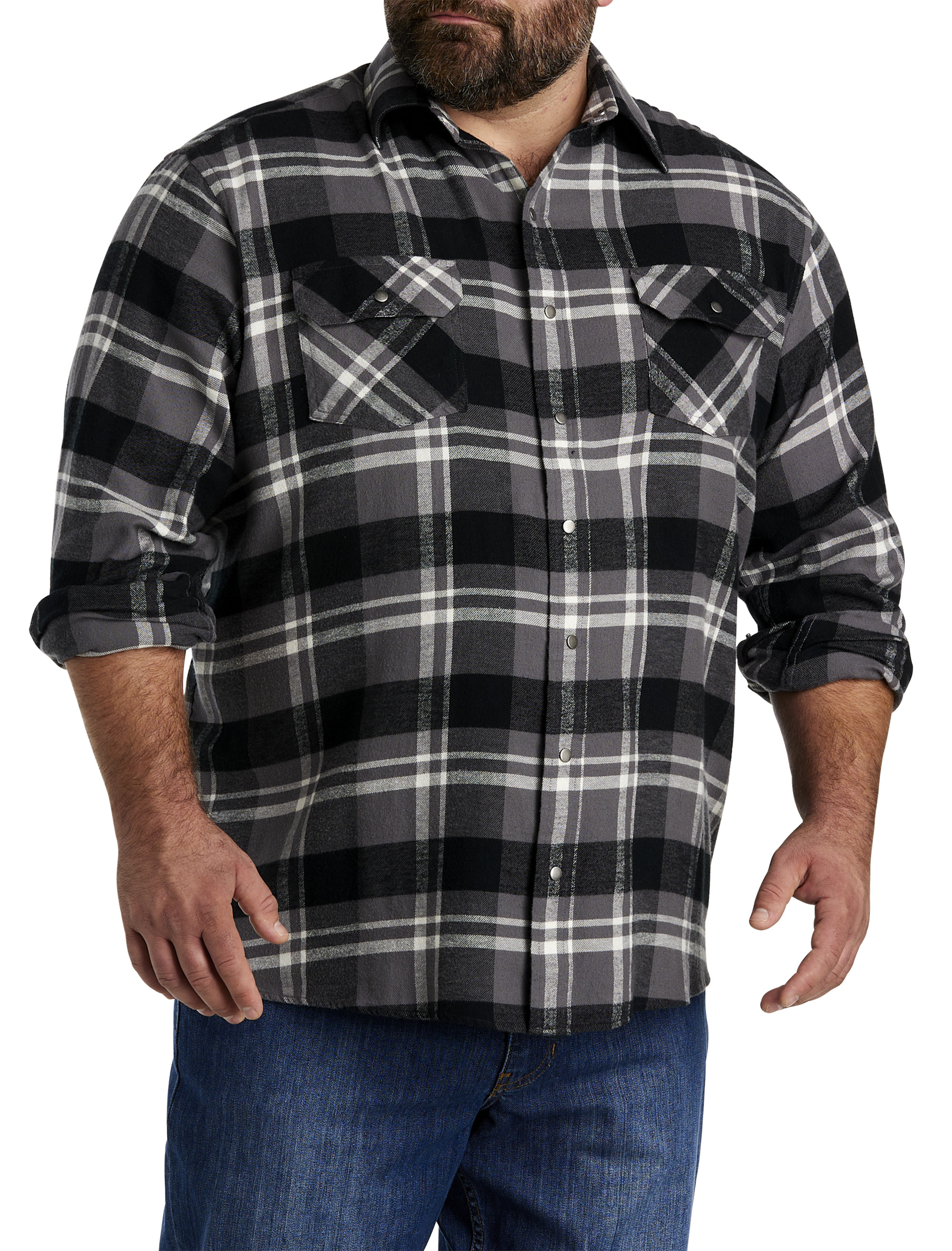 Big + Tall | Harbor Bay Large Plaid Flannel Sport Shirt | DXL