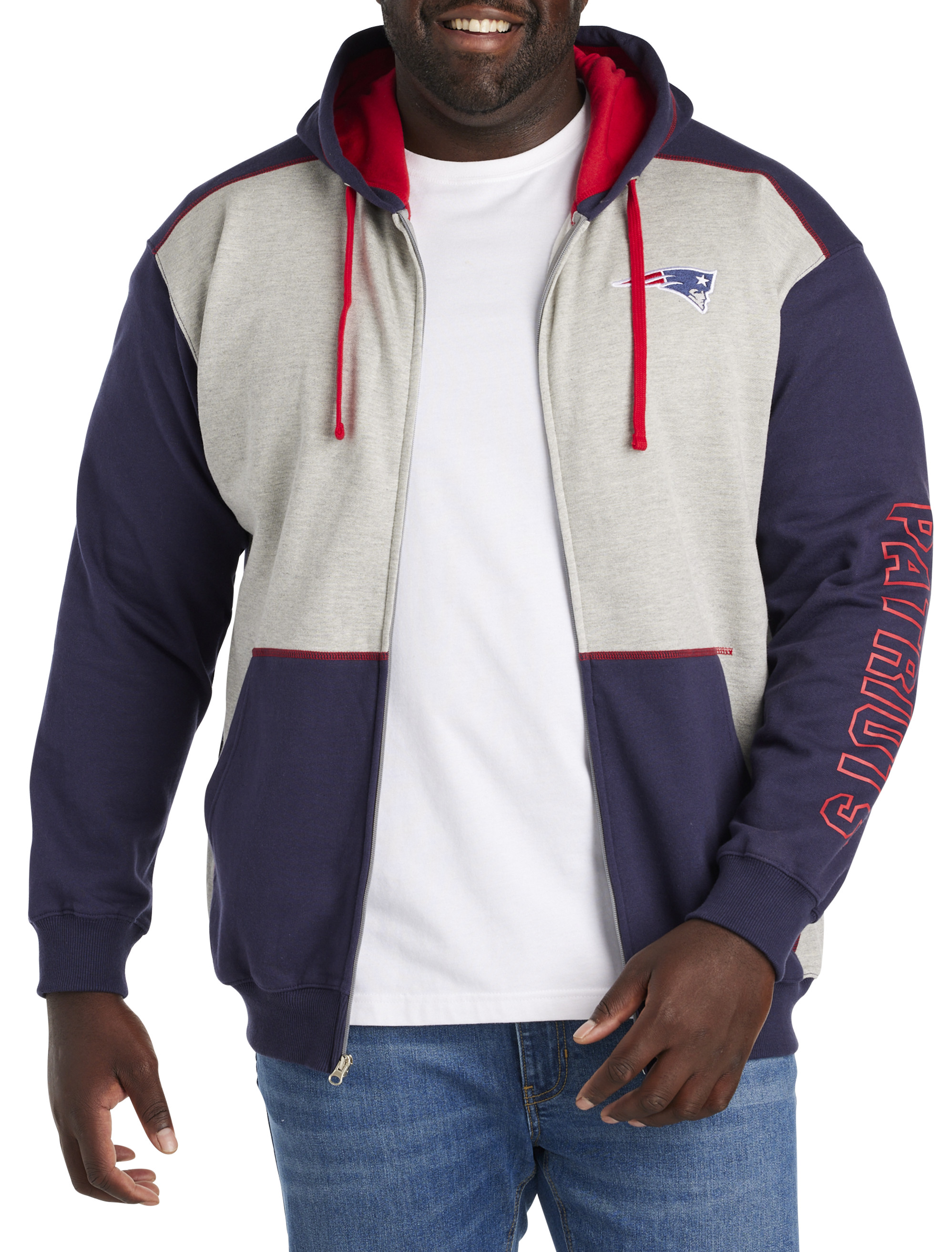 NFL Men's Big & Tall Zip-Front Fleece Hoodie - Blue - Hoodies