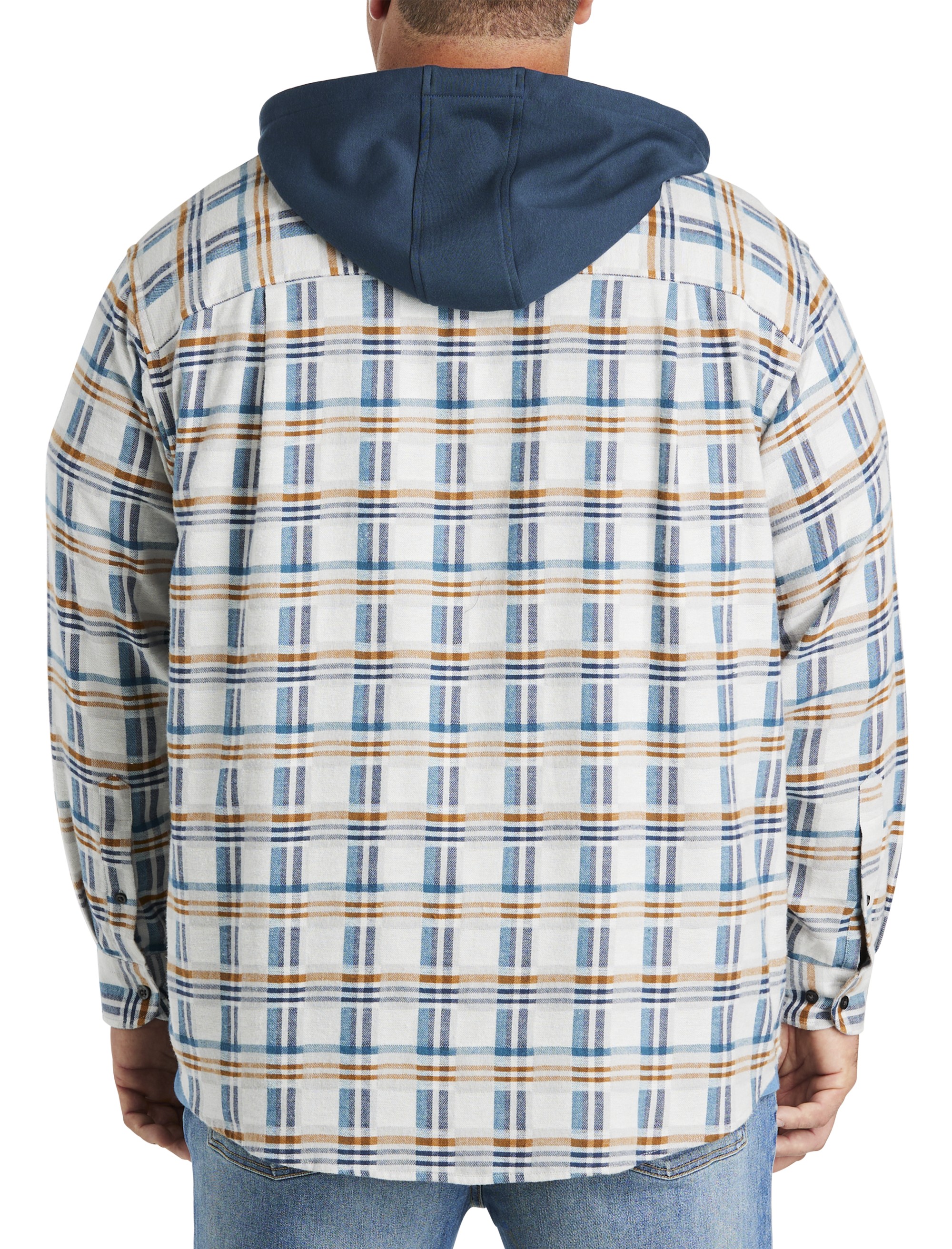 Plaid Hooded Shirt Jacket - thumbnail 2