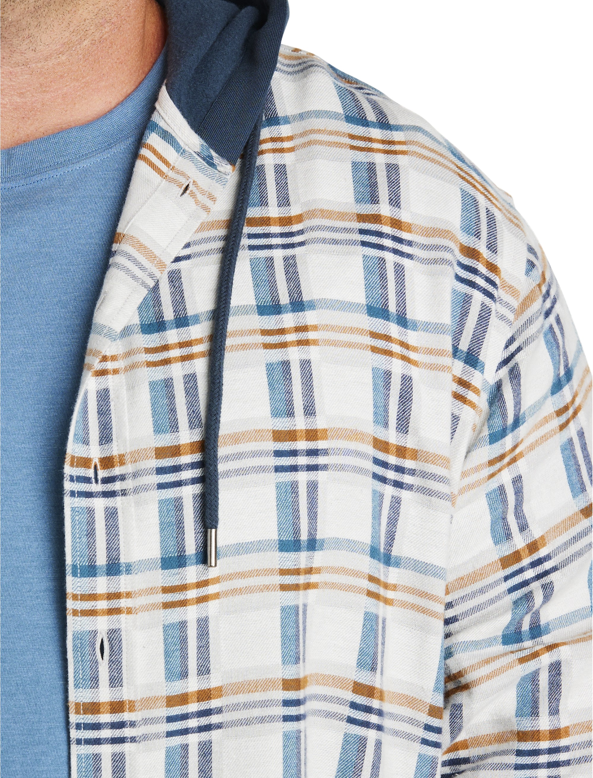 Plaid Hooded Shirt Jacket - thumbnail 3